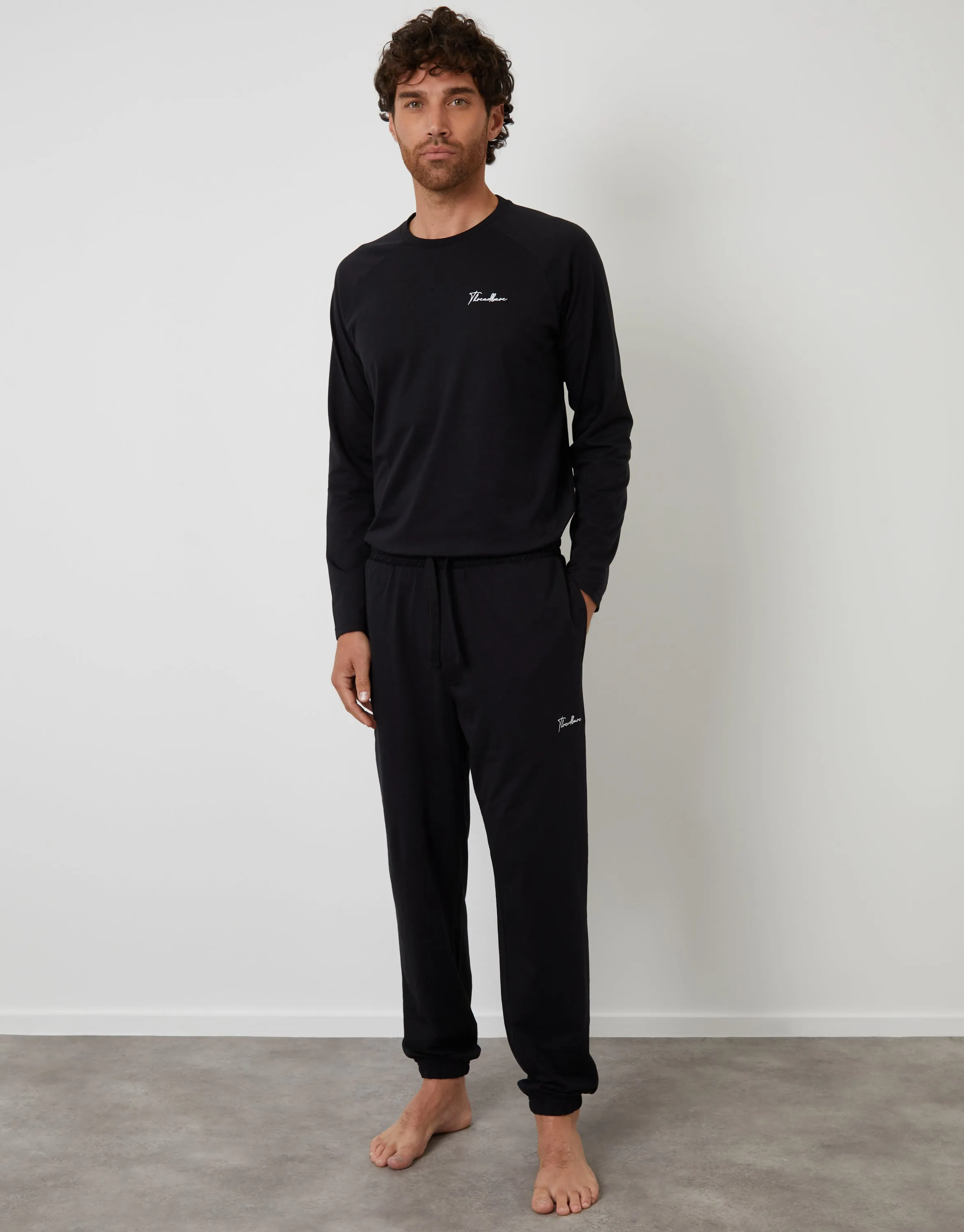 Black Sweatshirt & Jogger Lounge Set (2-Piece Set) sold by Threadbare product image thumbnail 4