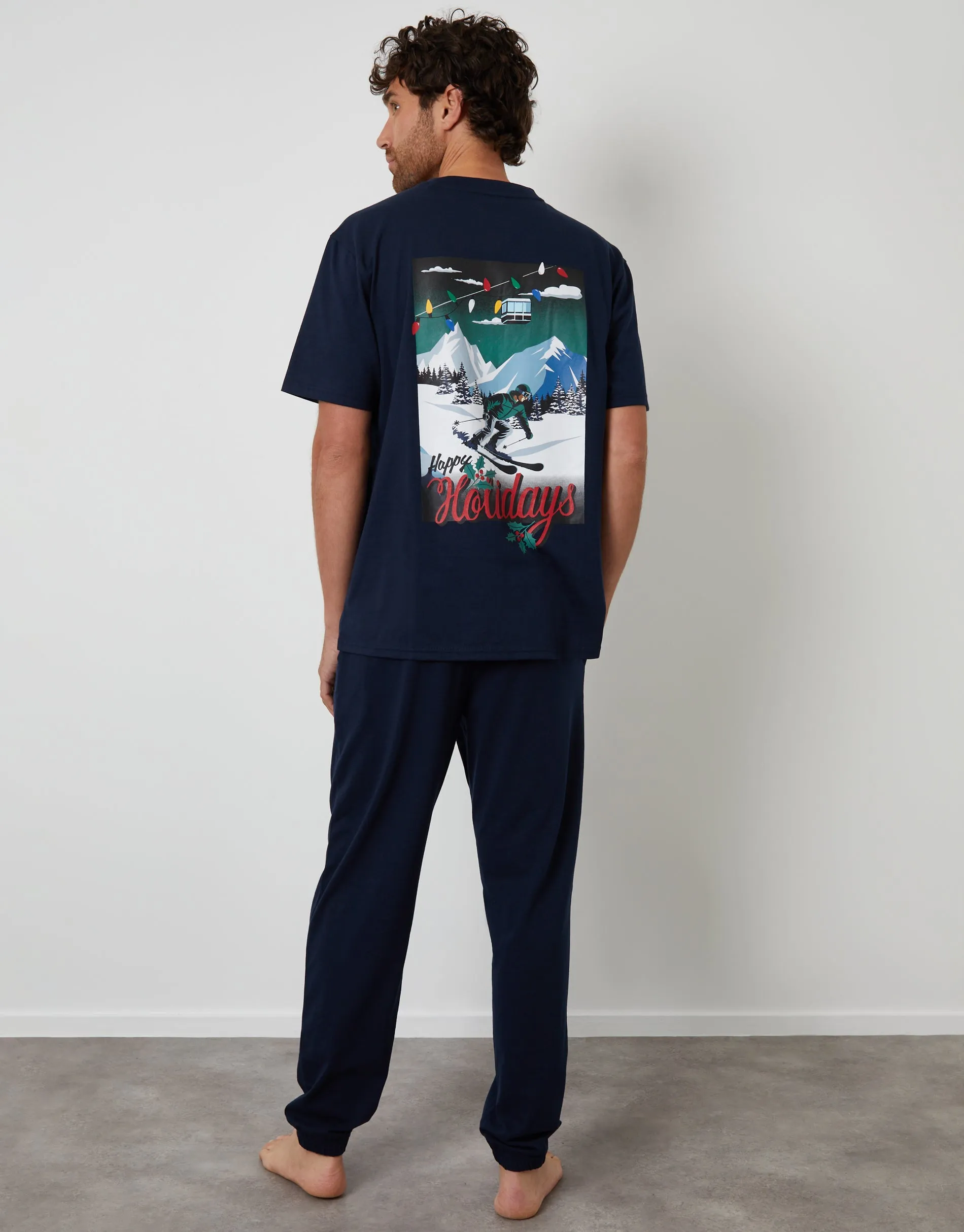 Navy Christmas Graphic Lounge Set (2-Piece Set) sold by Threadbare product image thumbnail 2