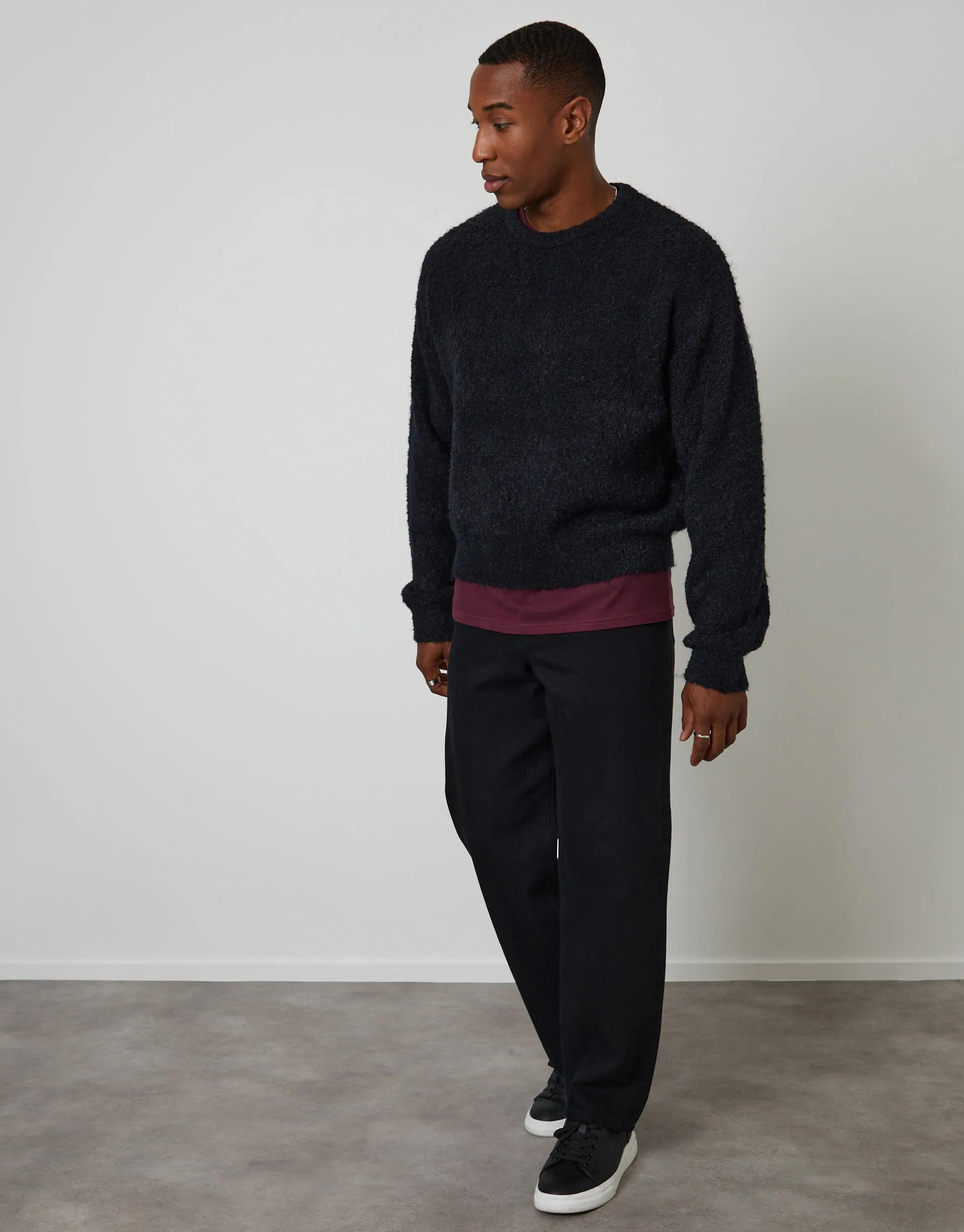 Navy Fluffy Knit Crew Neck Jumper sold by Threadbare product image thumbnail 3