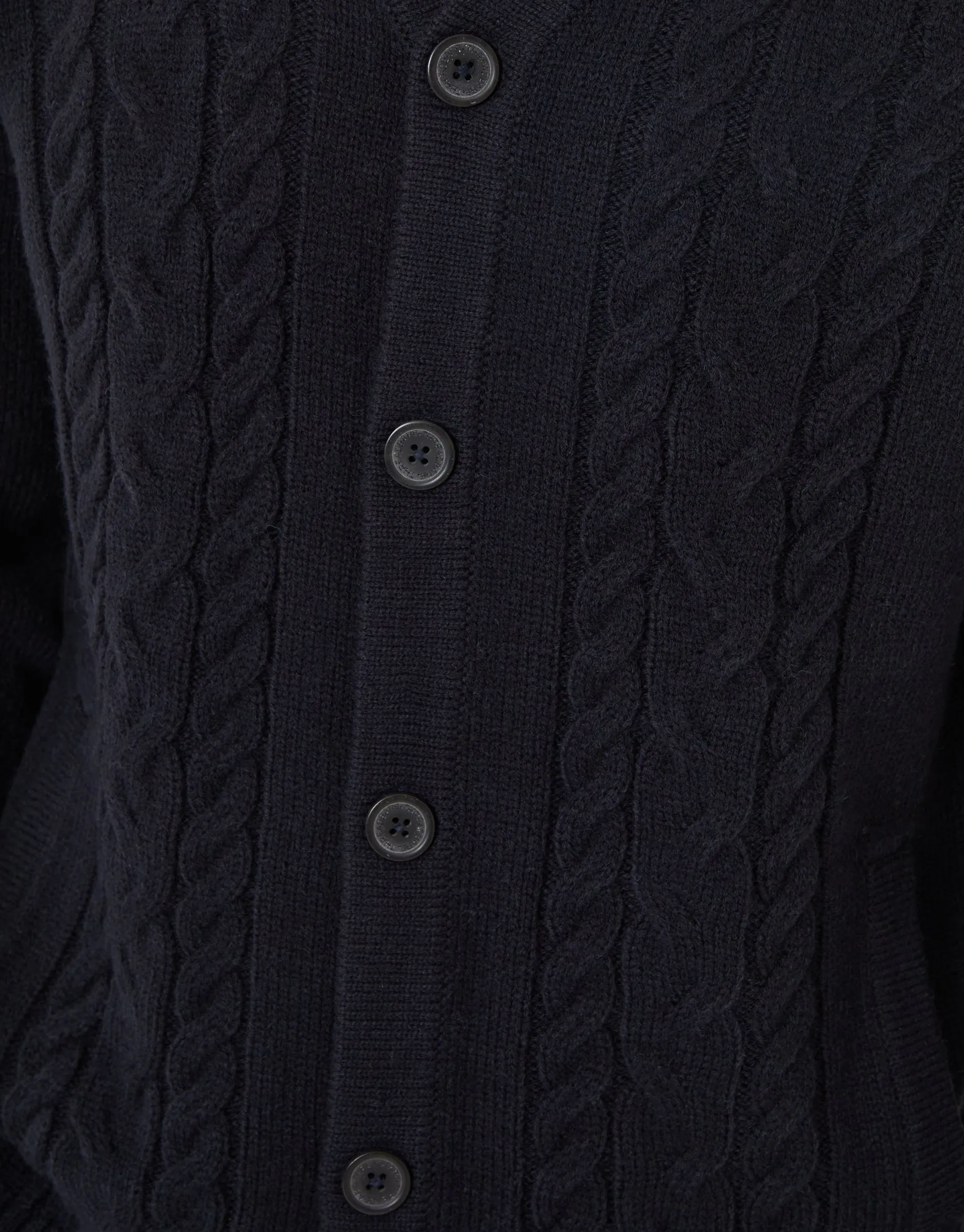 Navy Cable Knit Detail V-Neck Cardigan sold by Threadbare product image thumbnail 4
