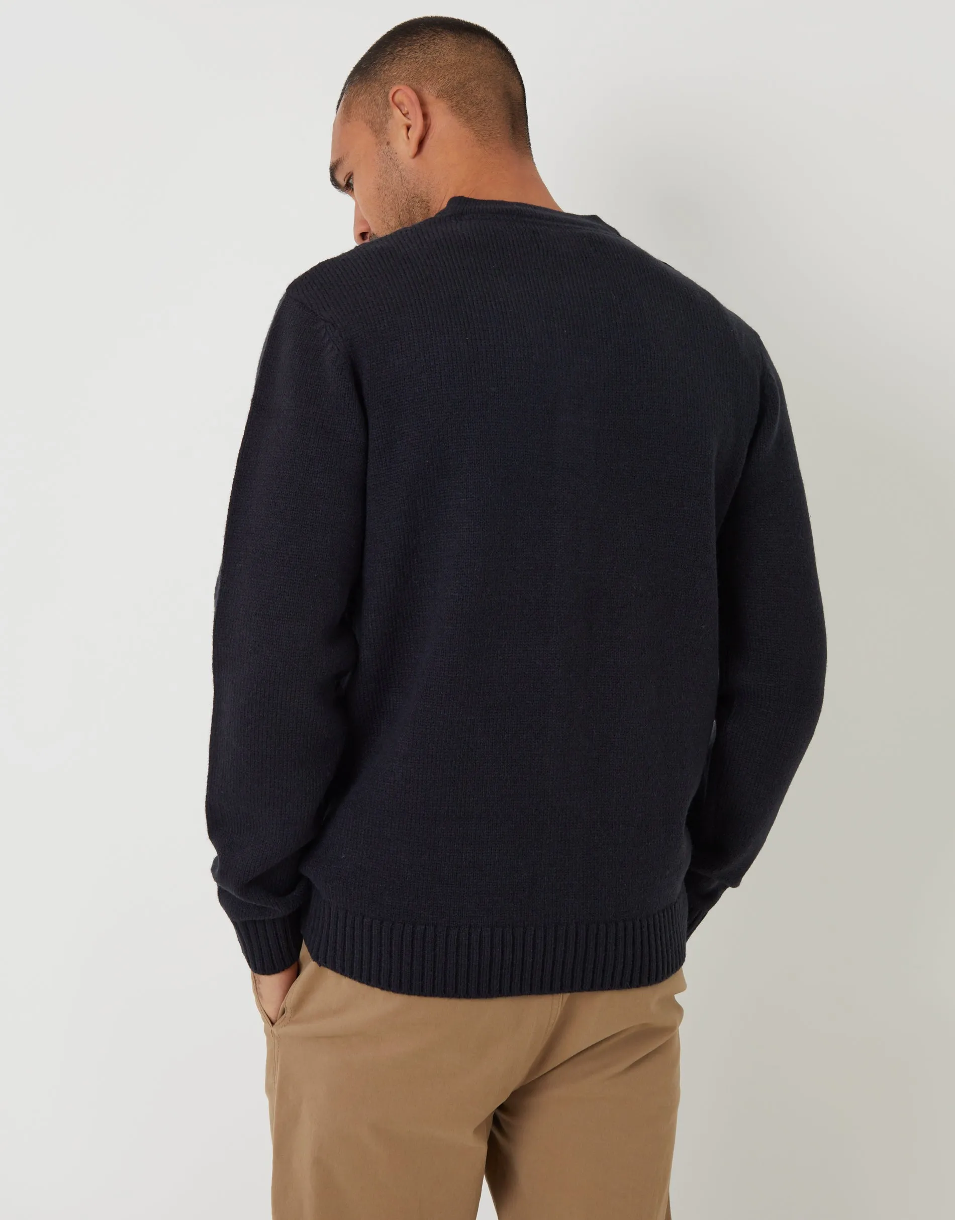 Navy Cable Knit Detail V-Neck Cardigan sold by Threadbare product image thumbnail 2
