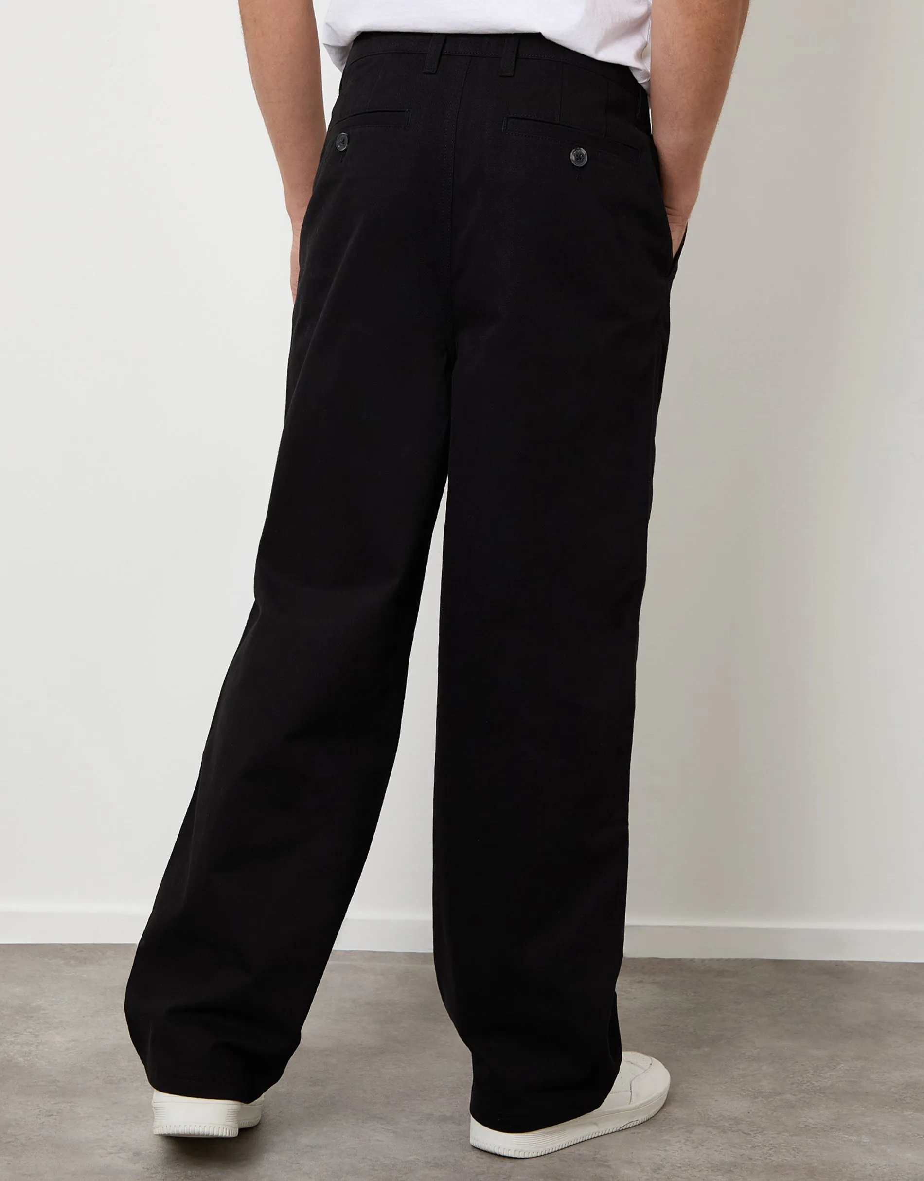 Black Baggy Fit Chino Trousers sold by Threadbare product image thumbnail 2