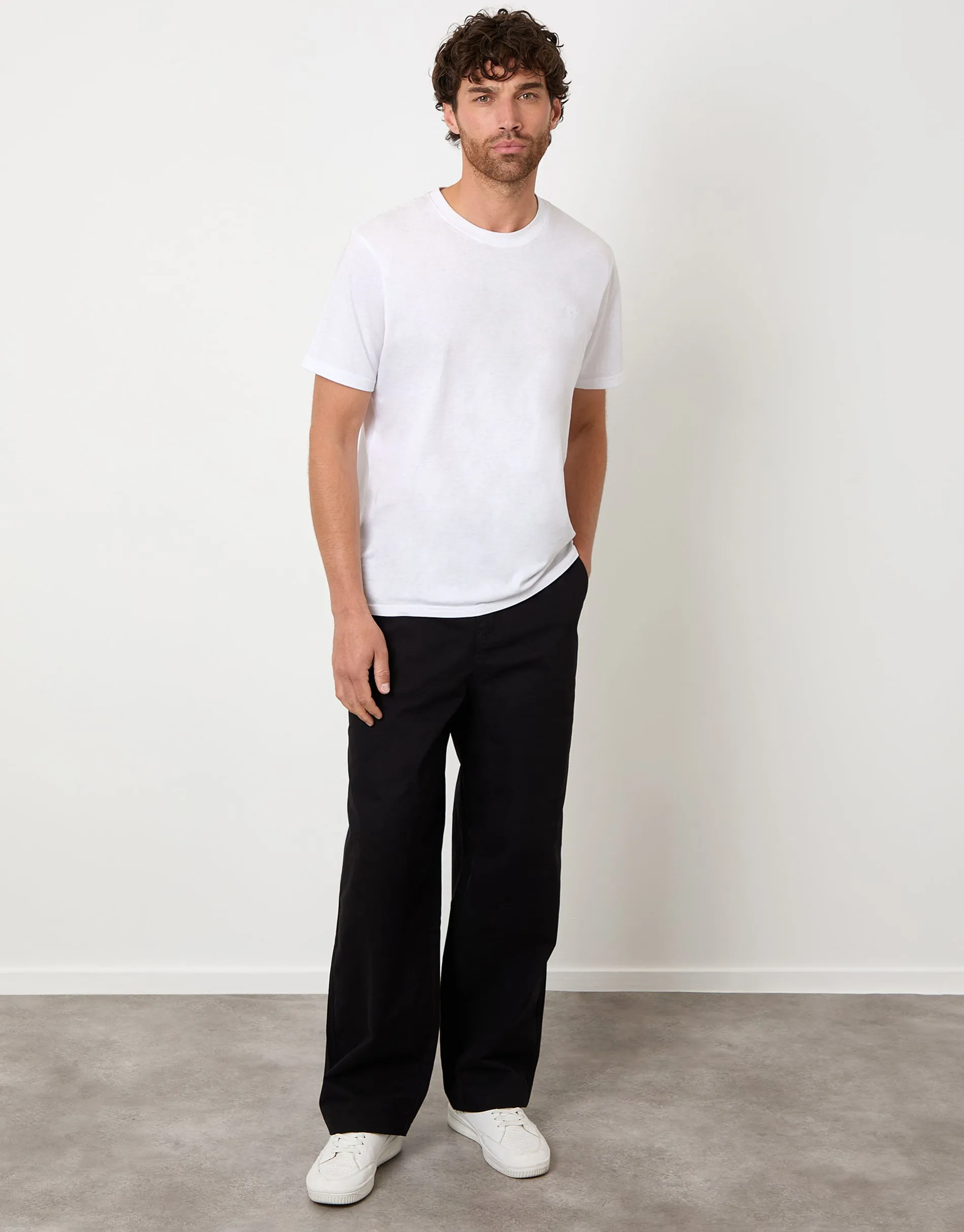 Black Baggy Fit Chino Trousers sold by Threadbare product image thumbnail 3