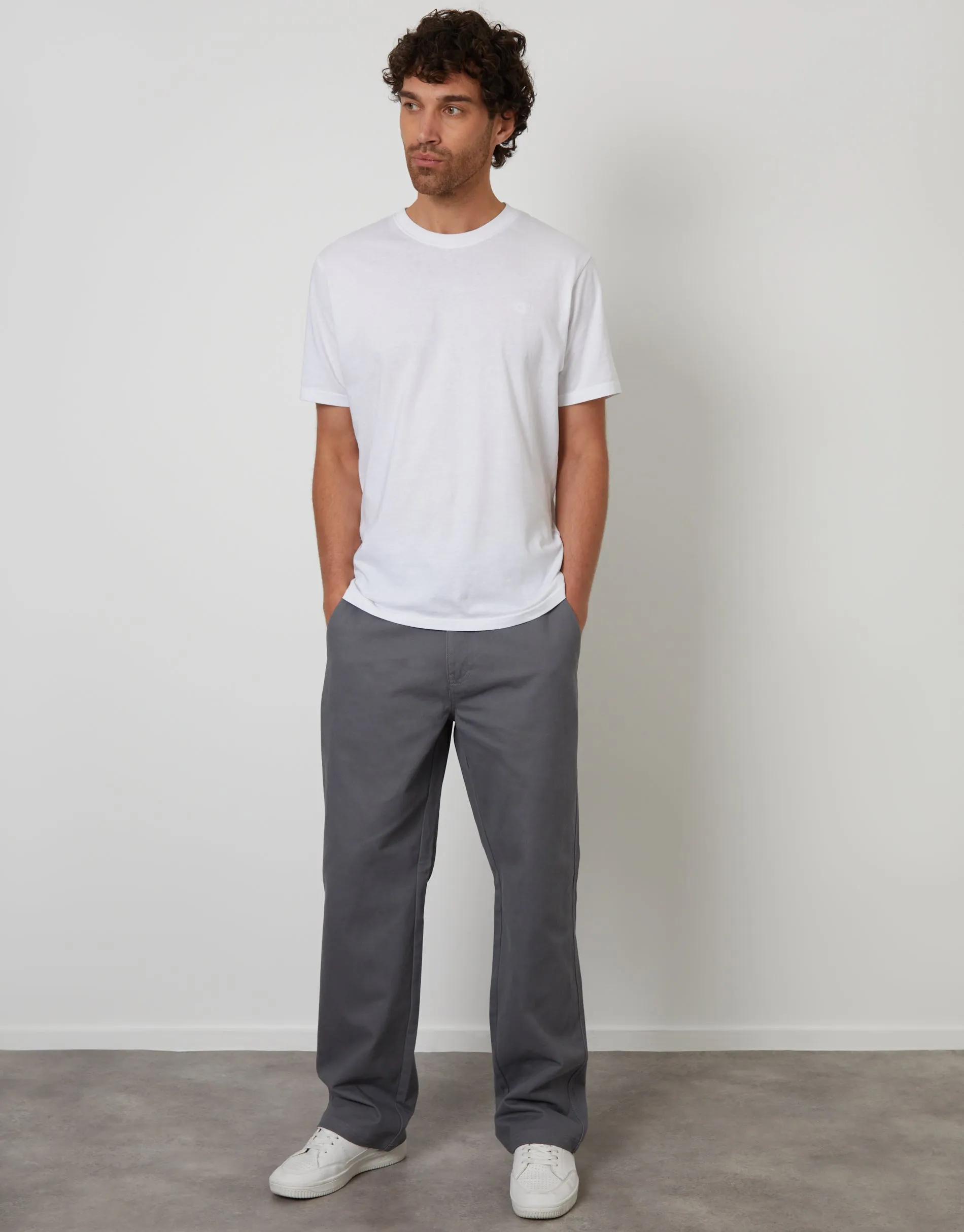Charcoal Grey Baggy Fit Chino Trousers sold by Threadbare product image thumbnail 3