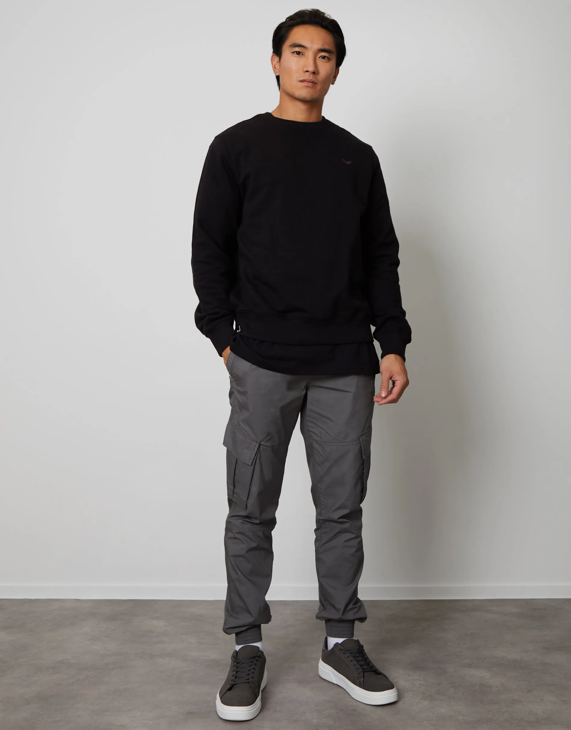 Slate Grey Elasticated Waist Cargo Trousers sold by Threadbare product image thumbnail 3