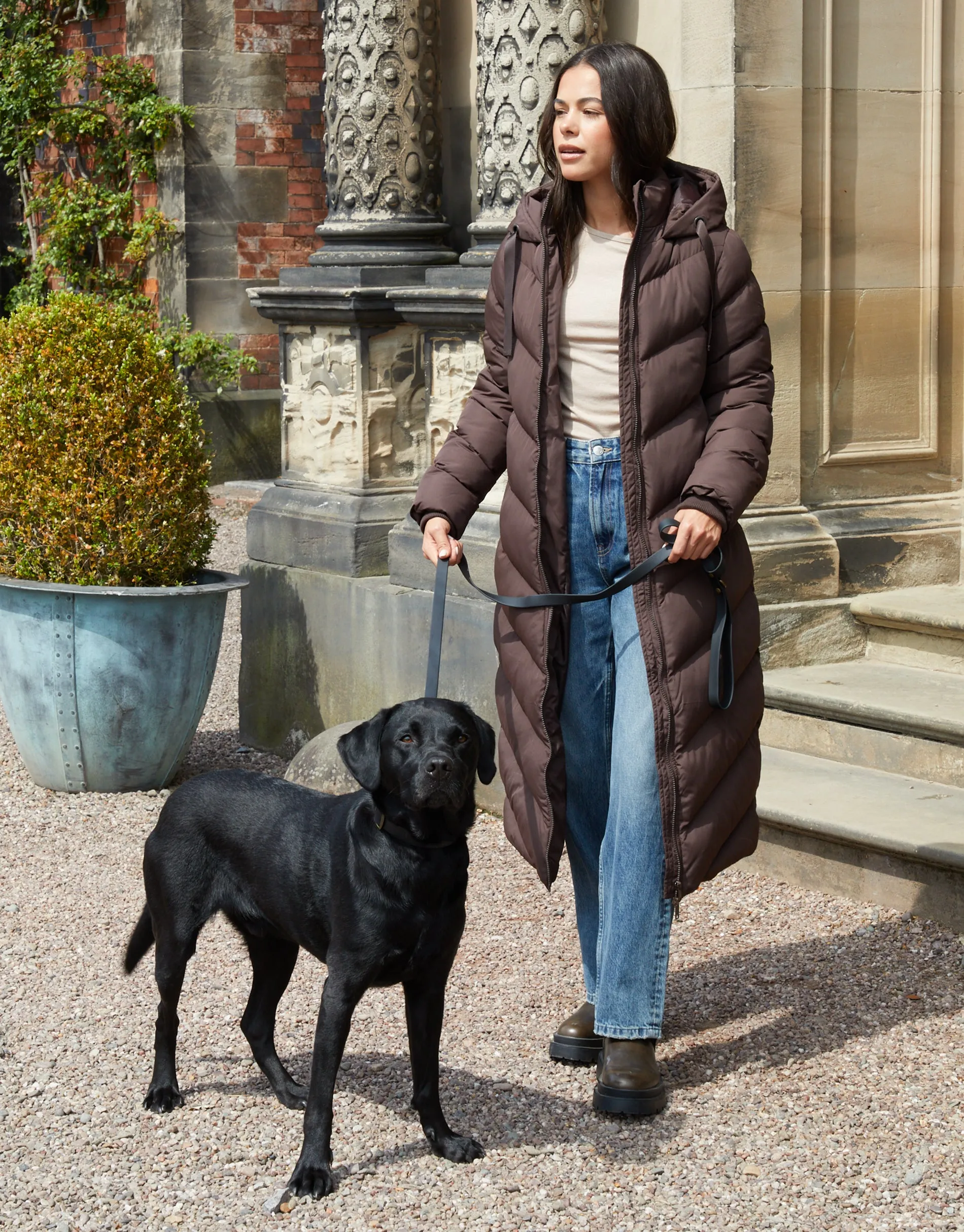 Chocolate Brown Padded Maxi Coat sold by Threadbare