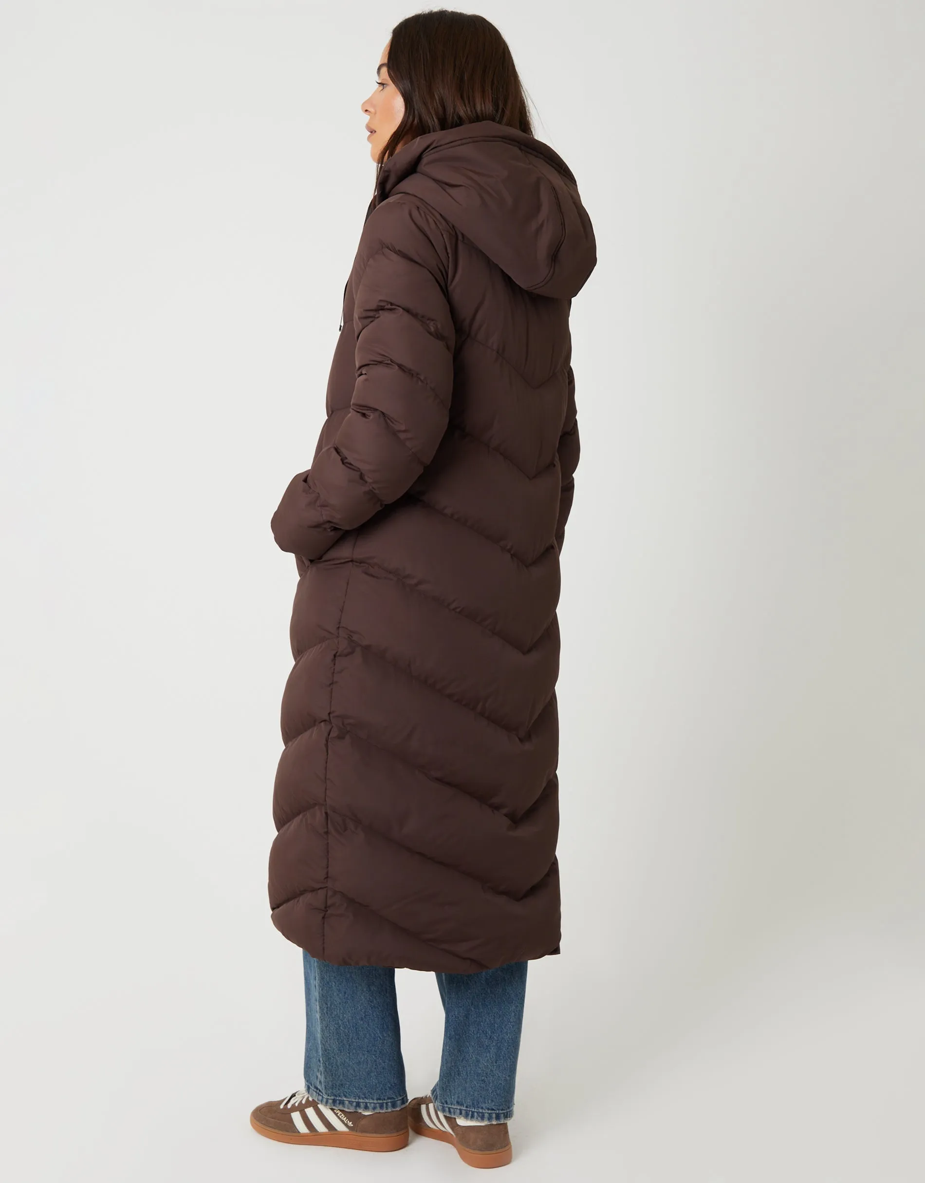 Chocolate Brown Padded Maxi Coat sold by Threadbare product image thumbnail 3