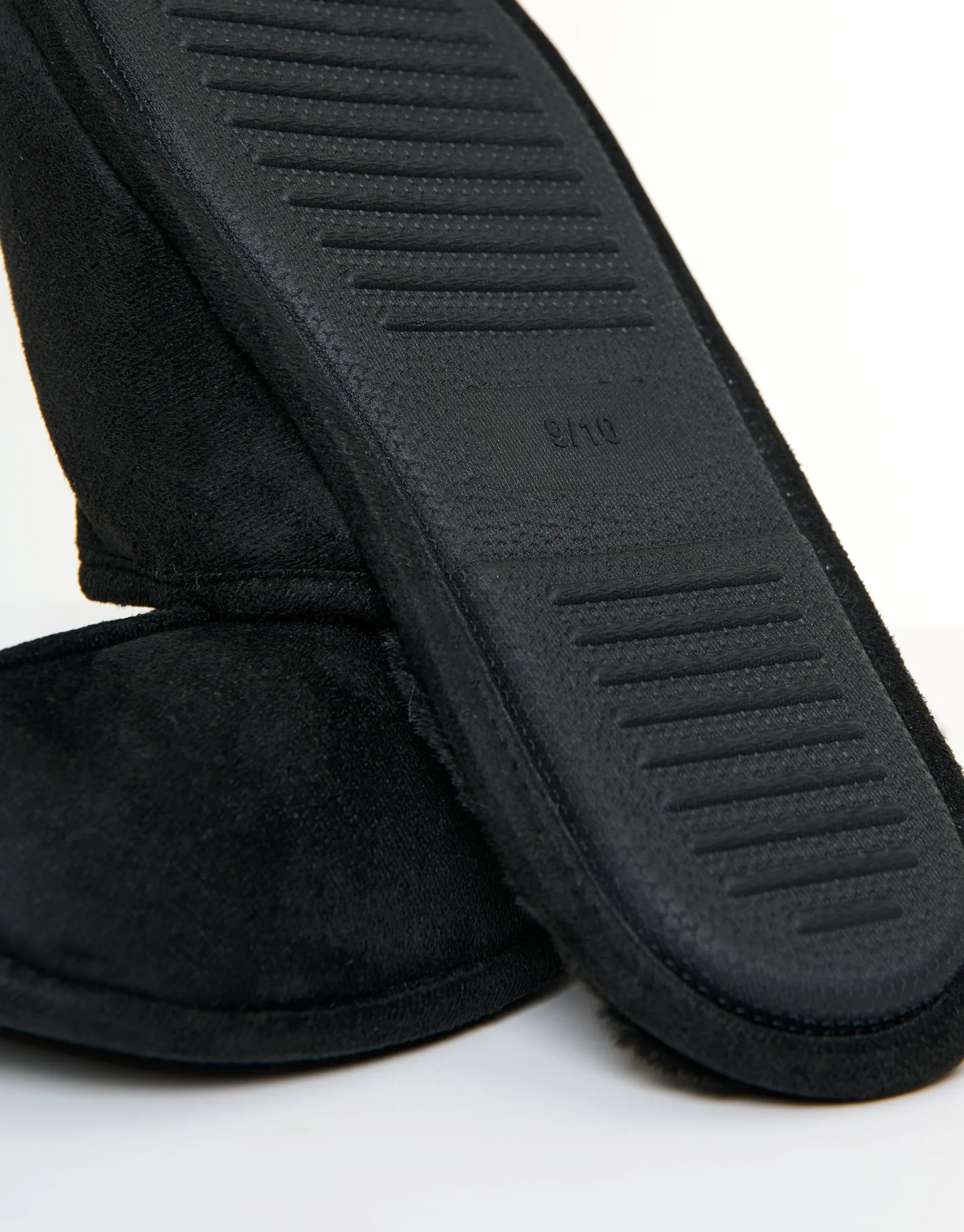 Black Faux Fur Lined Slip On Mule Slippers sold by Threadbare product image thumbnail 5