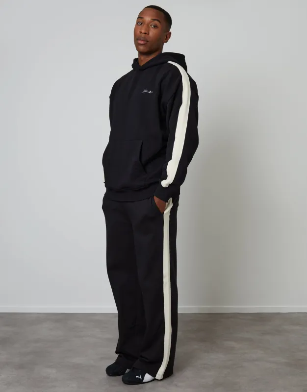 Black Wide Leg Side Stripe Joggers sold by Threadbare