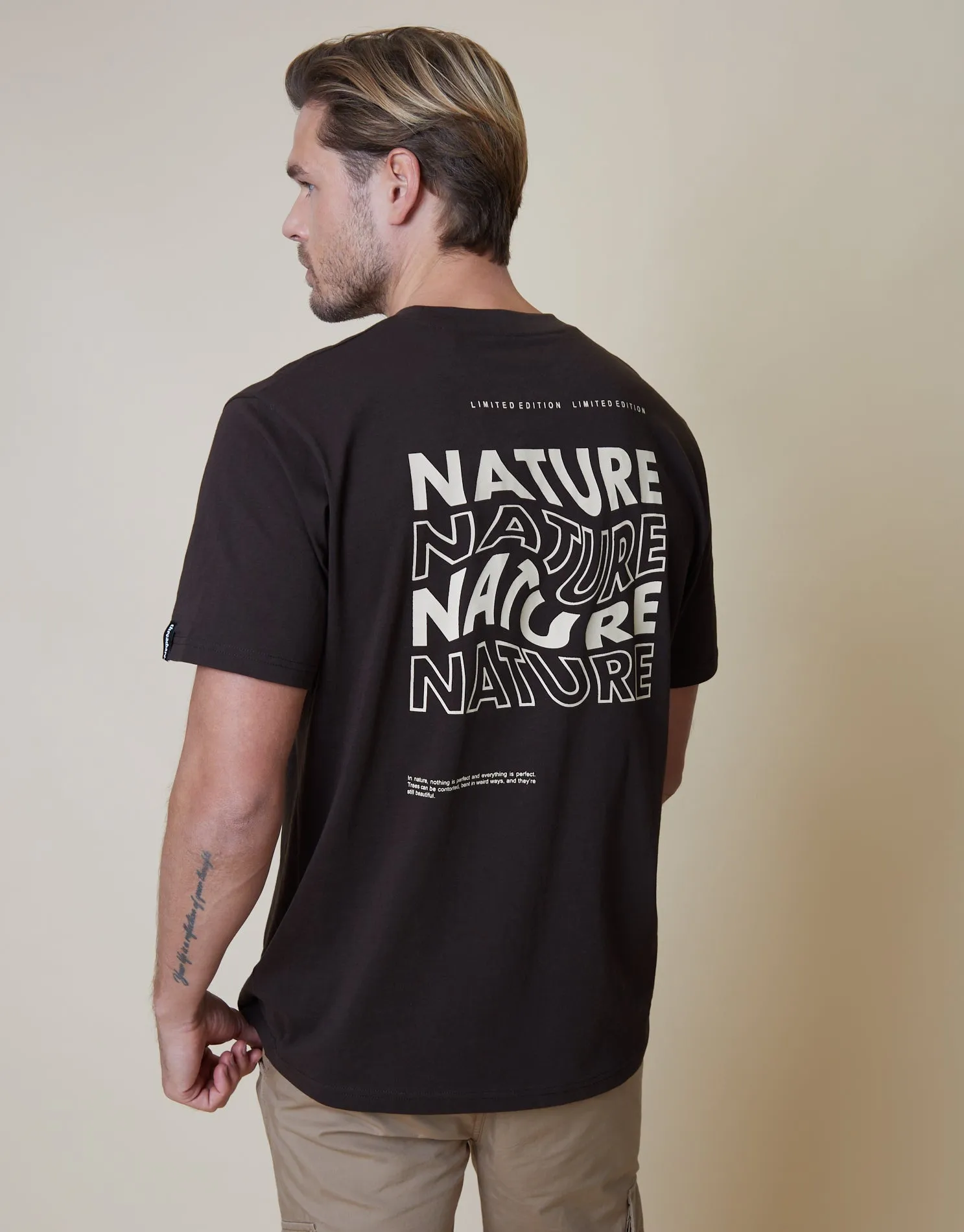 Men's Dark Chocolate Nature Slogan Graphic Print T-Shirt sold by Threadbare