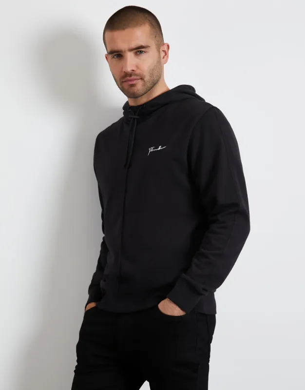 Men's Black Script Pullover Hoodie sold by Threadbare