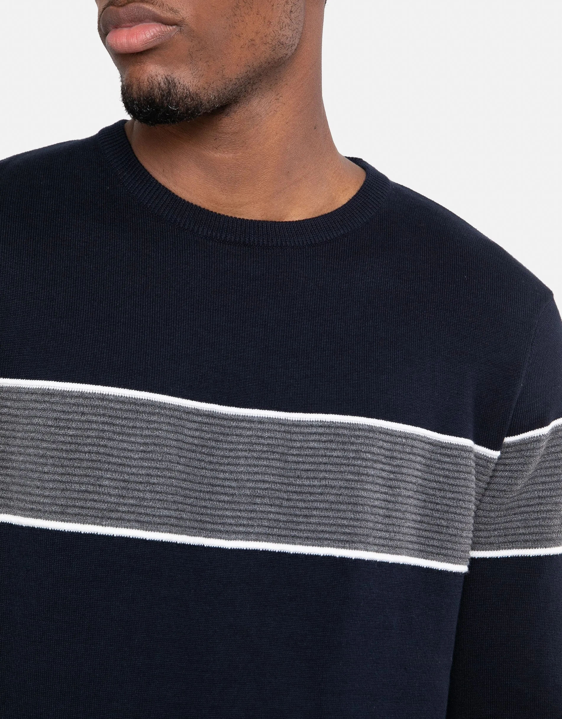 Men's Navy Crew Neck Jumper sold by Threadbare product image thumbnail 4