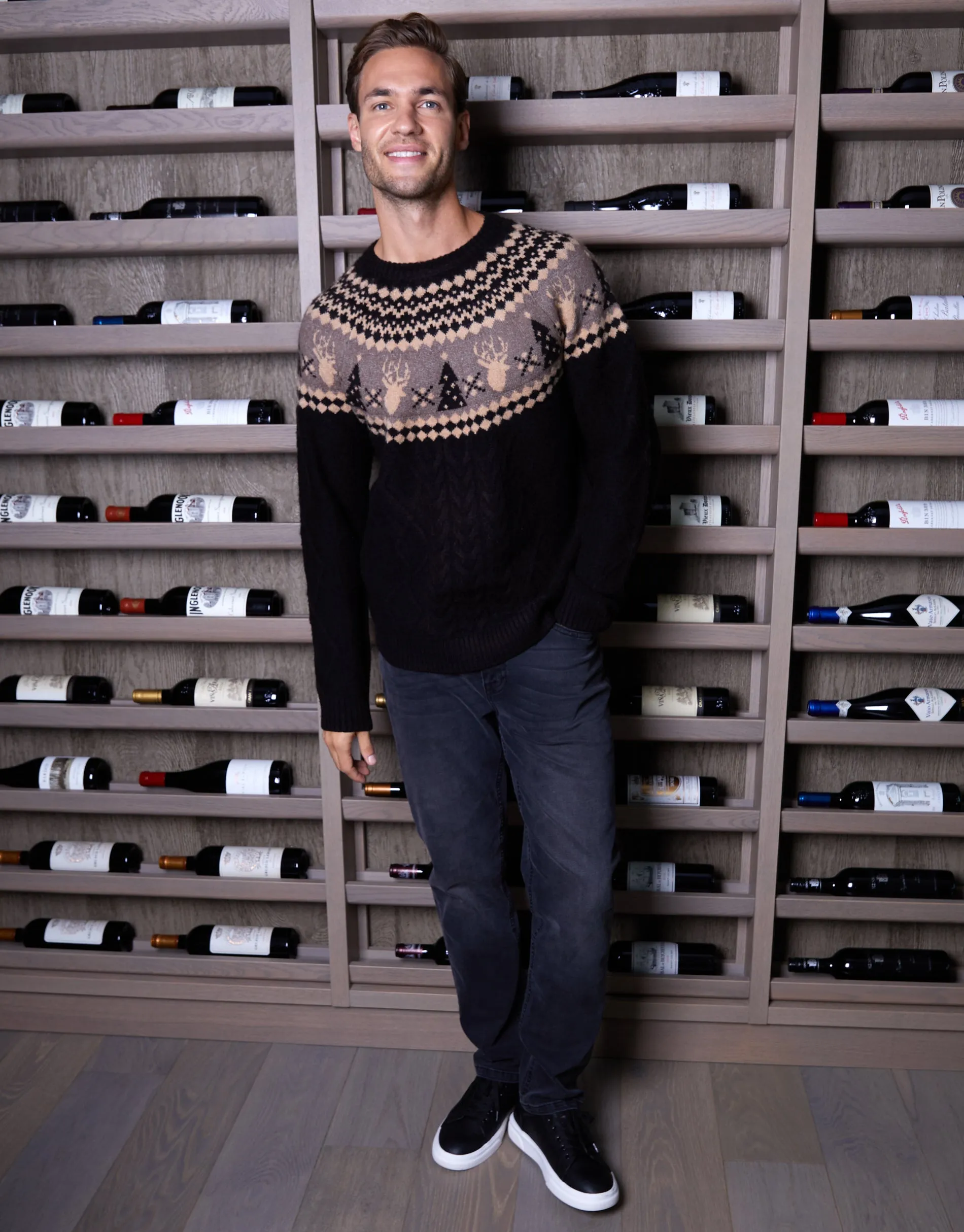 Black Cable Knit Fairisle Christmas Jumper sold by Threadbare product image thumbnail 5