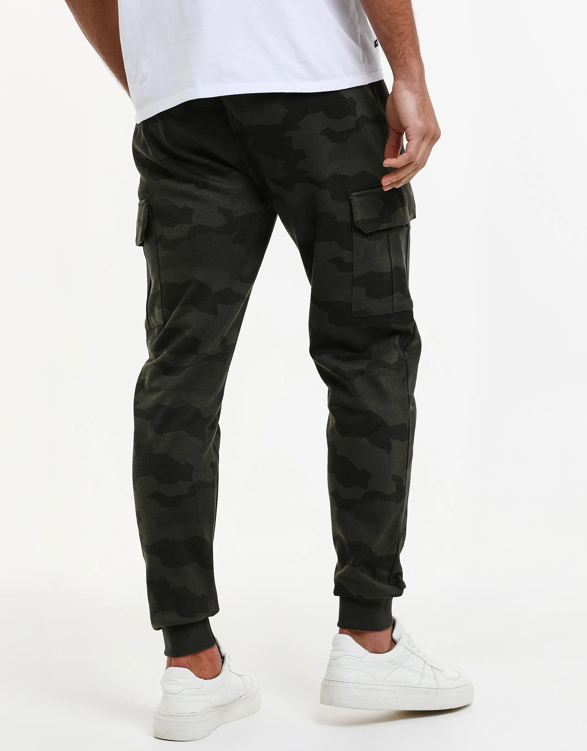 Men's Khaki Camo Cargo Joggers sold by Threadbare product image thumbnail 2
