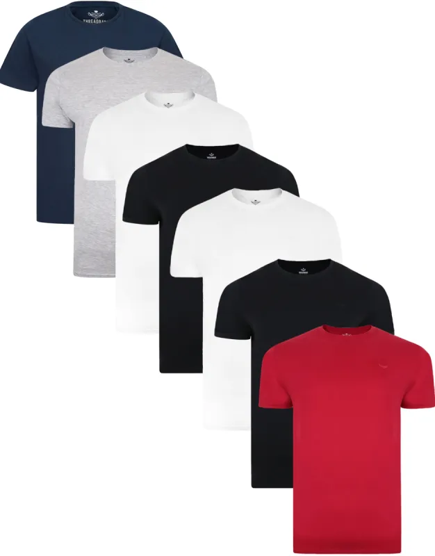 Men's Multi Mix Cotton Rich T-Shirts (7 Pack) sold by Threadbare