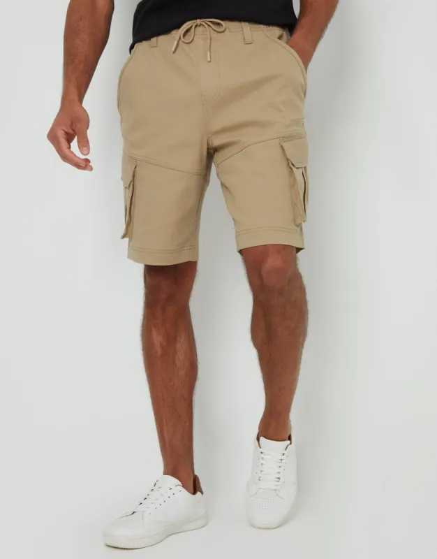 Men's Stone Dobby Textured Cargo Shorts sold by Threadbare