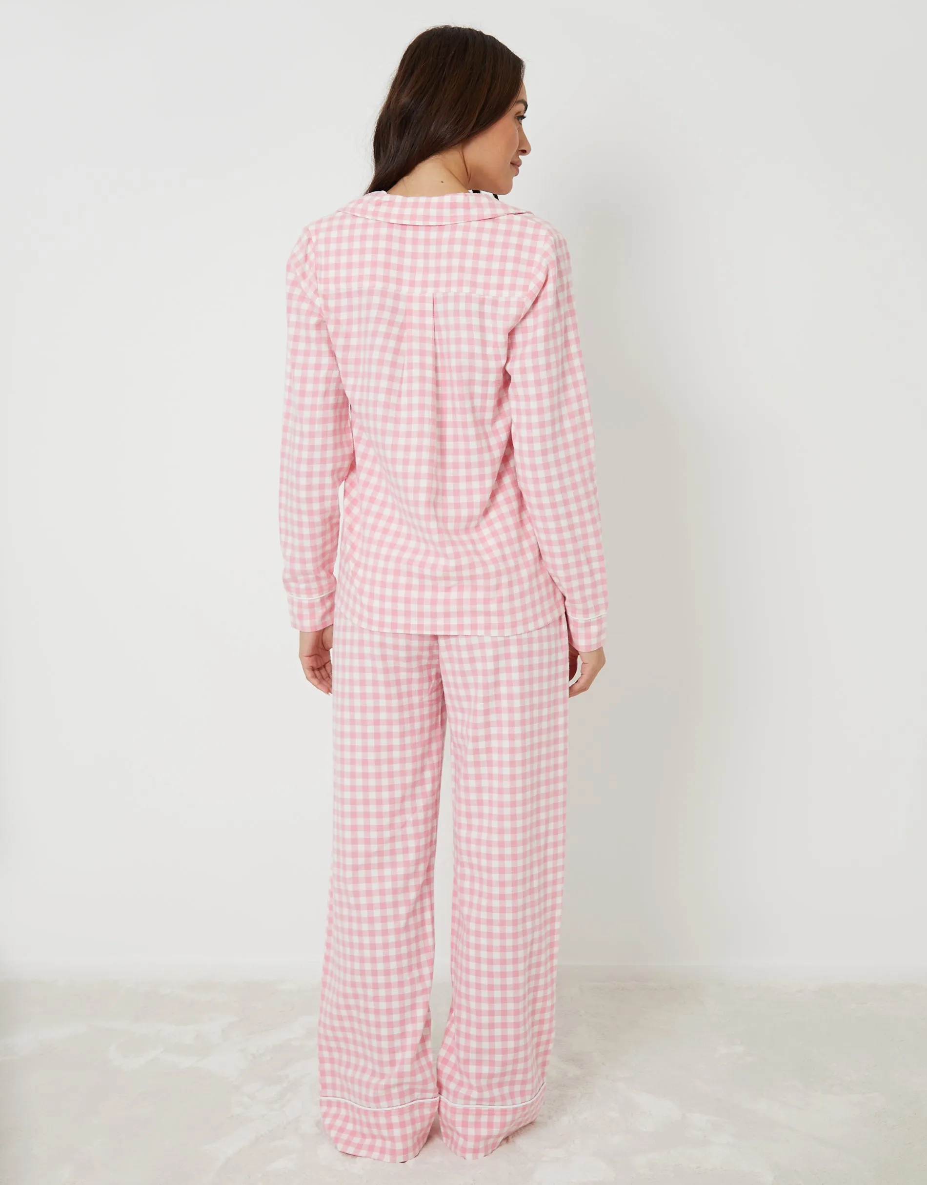 Pink Check Button Up Pyjamas (2-Piece Set) sold by Threadbare product image thumbnail 4