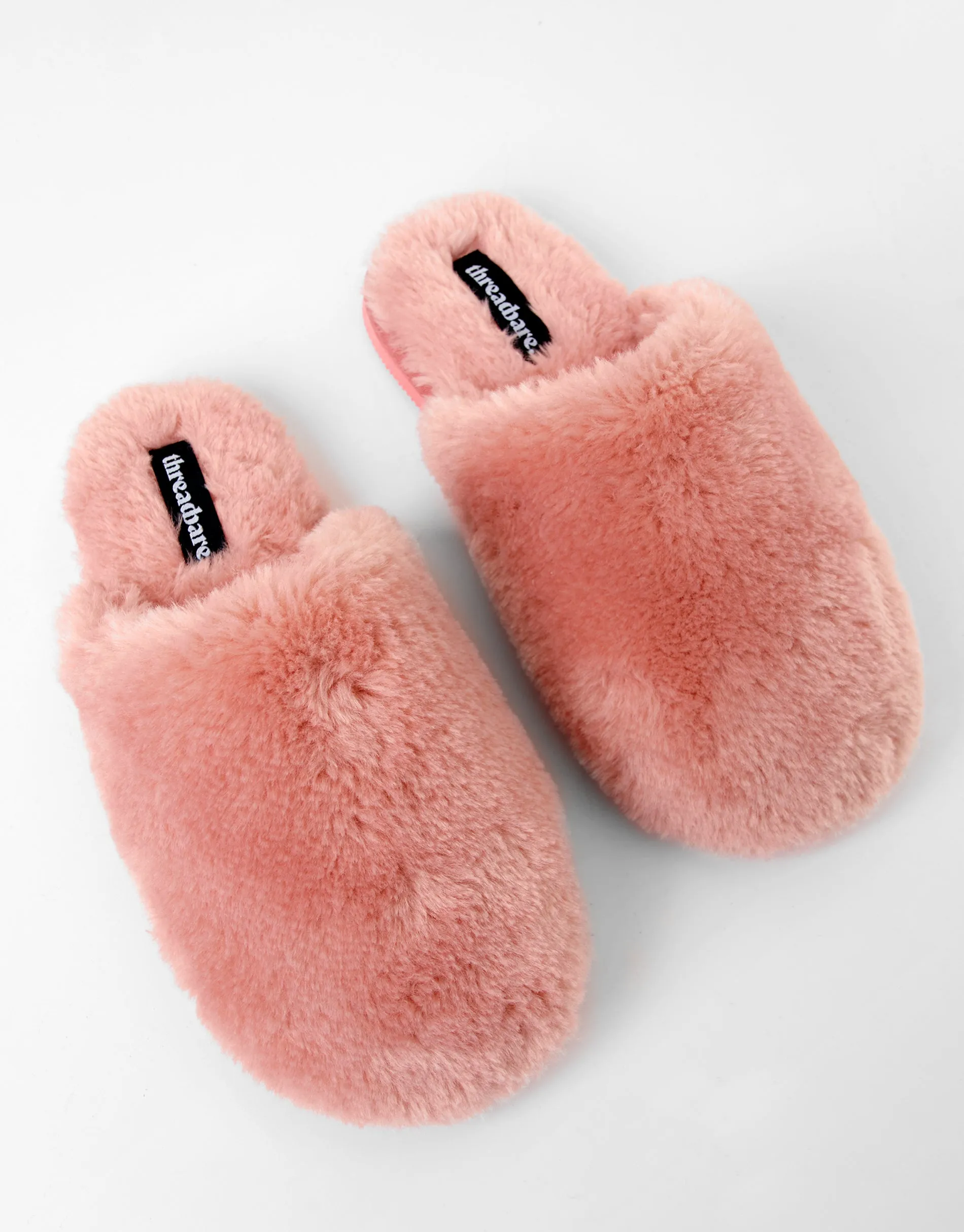 Pink Faux Fur Mule Slippers sold by Threadbare product image thumbnail 3