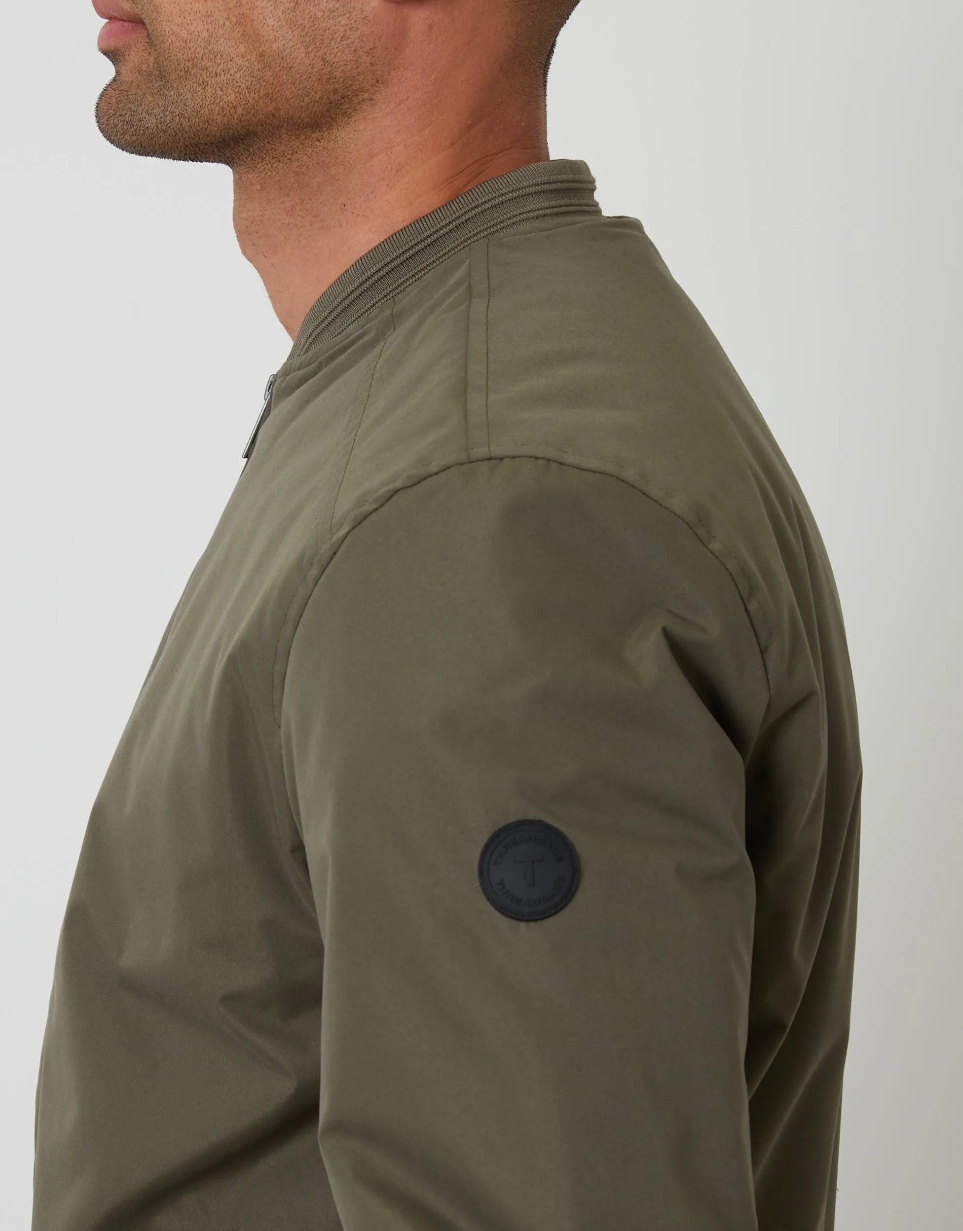 Khaki Green Padded Bomber Jacket sold by Threadbare product image thumbnail 5