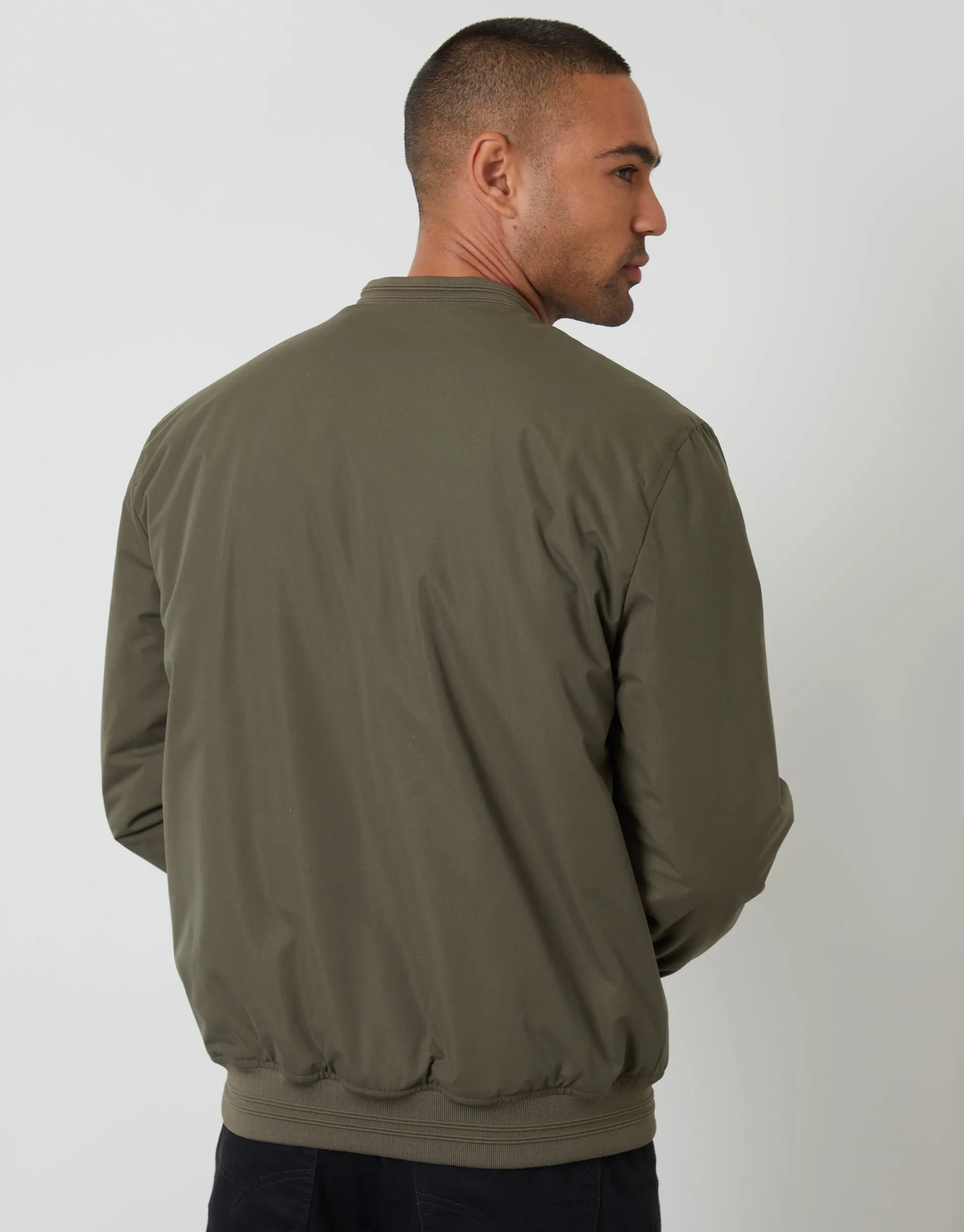 Khaki Green Padded Bomber Jacket sold by Threadbare product image thumbnail 3