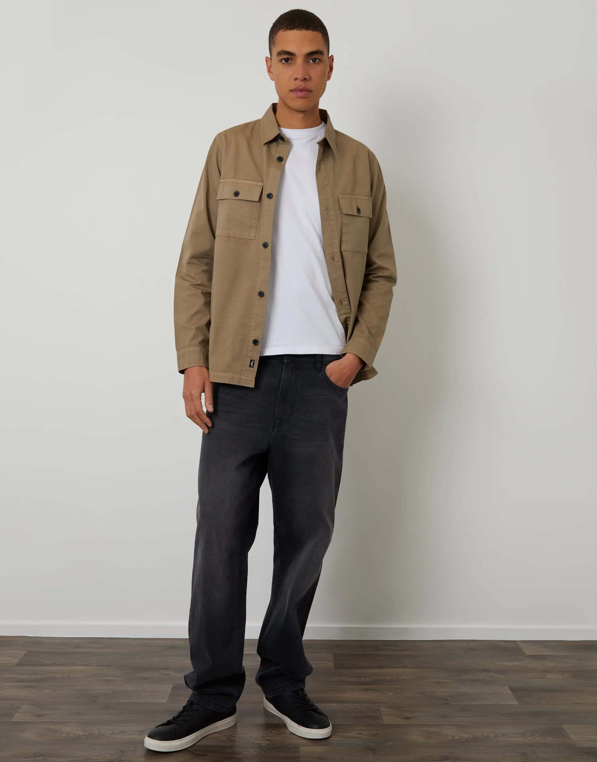 Taupe Lightweight Shacket sold by Threadbare product image thumbnail 3