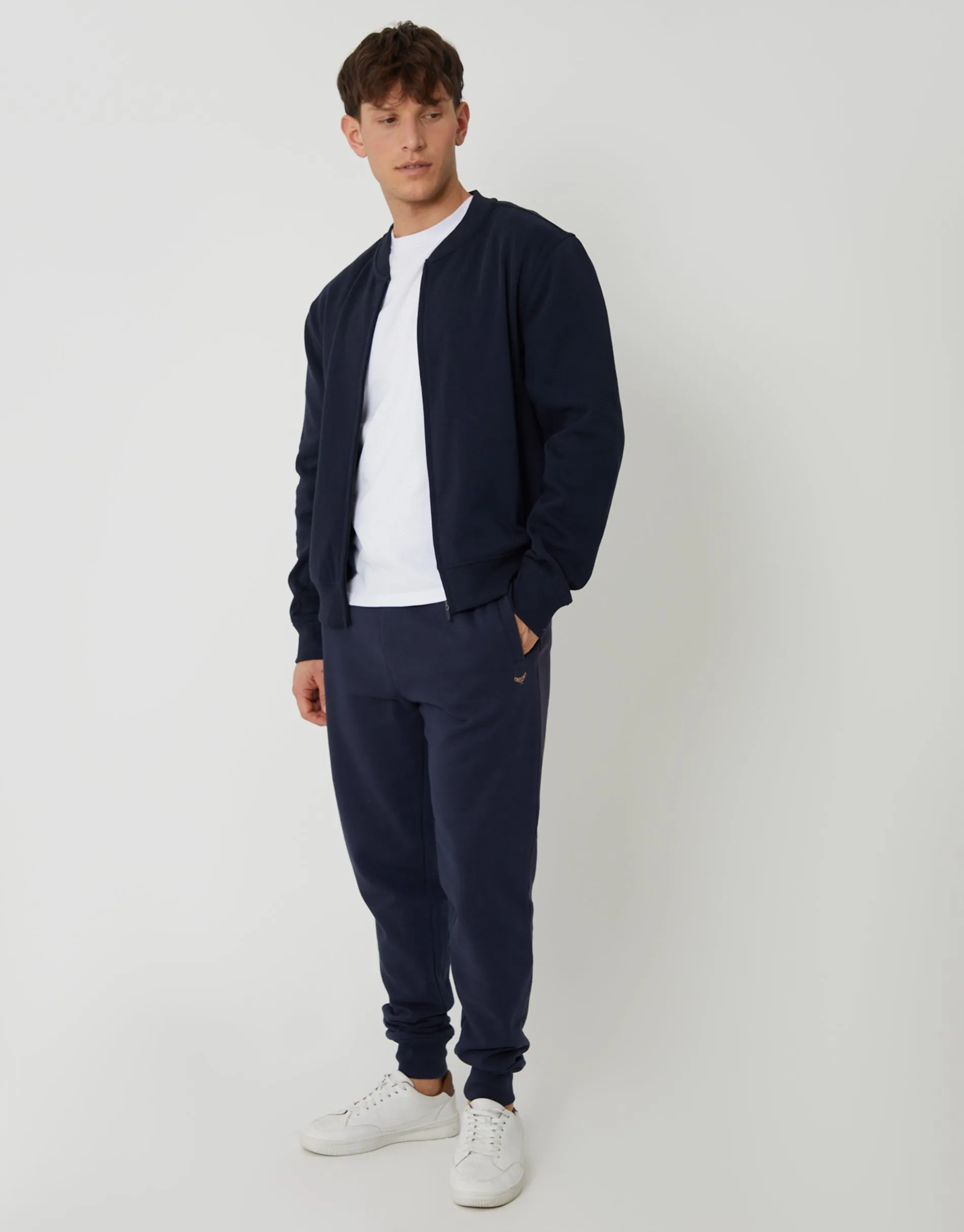 Navy Zip Through Sweat Bomber sold by Threadbare product image thumbnail 4
