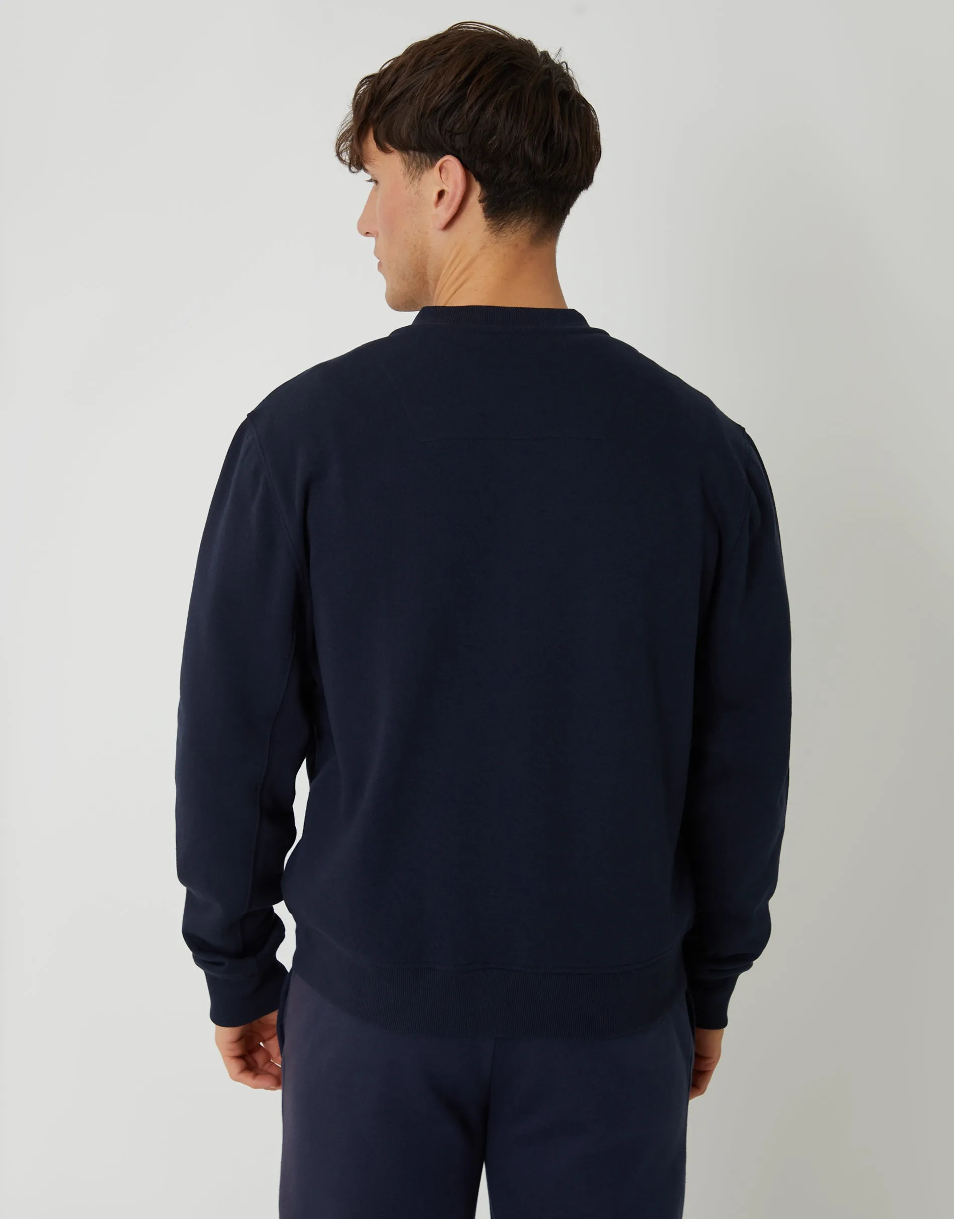 Navy Zip Through Sweat Bomber sold by Threadbare product image thumbnail 3