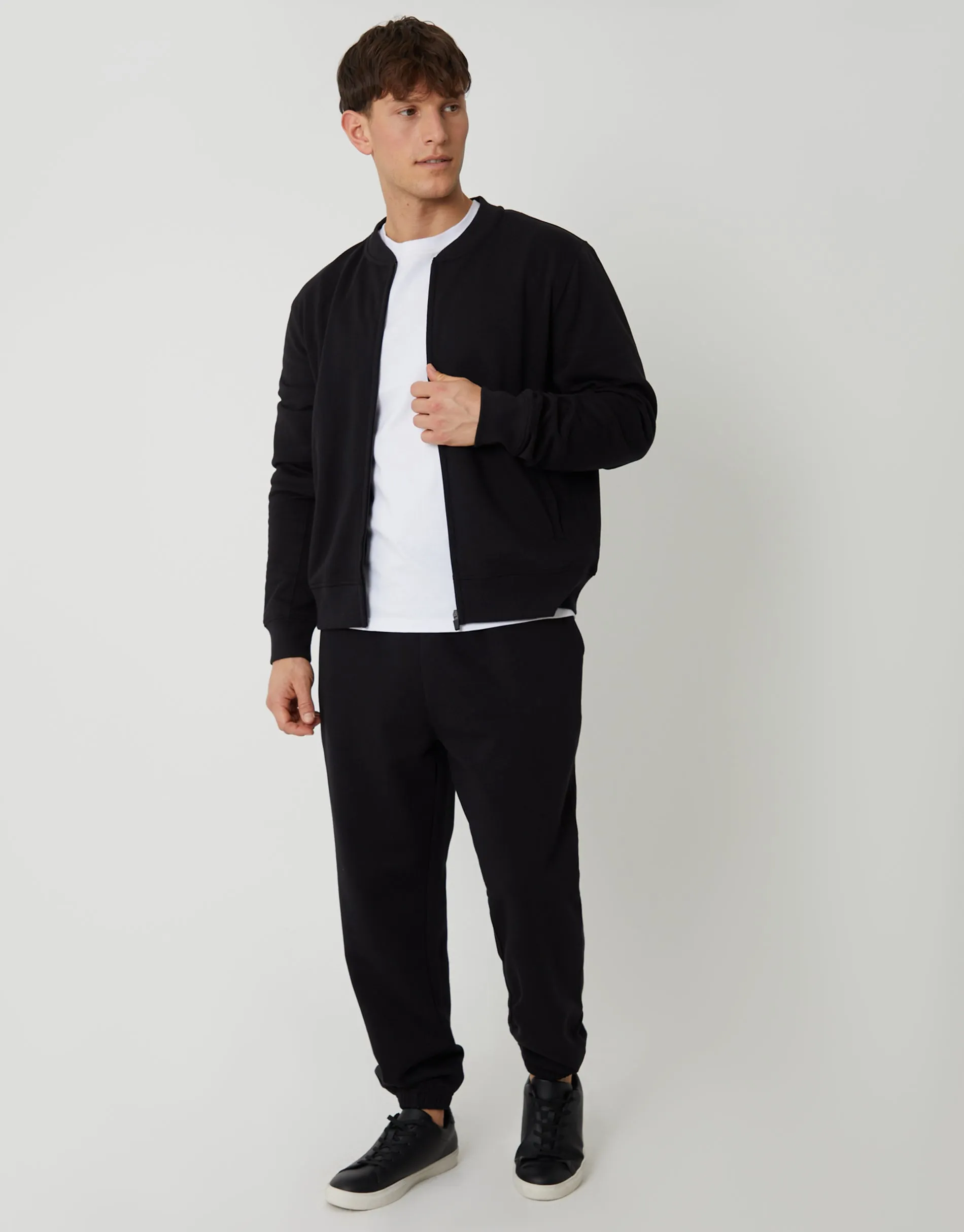 Black Zip Through Sweat Bomber sold by Threadbare product image thumbnail 4