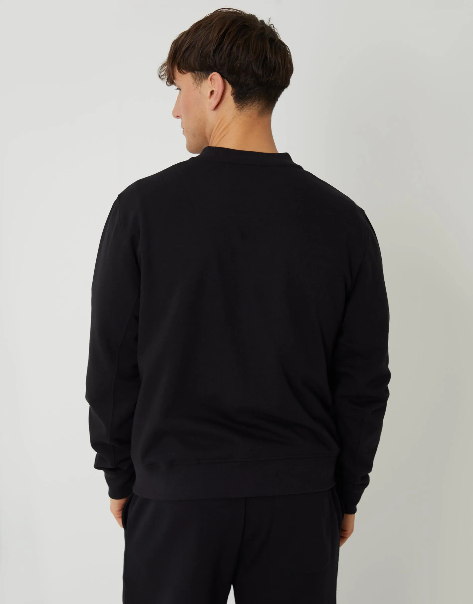 Black Zip Through Sweat Bomber sold by Threadbare product image thumbnail 3