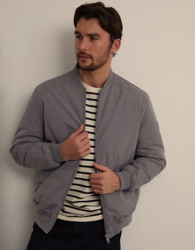 Slate Grey Padded Bomber Jacket sold by Threadbare