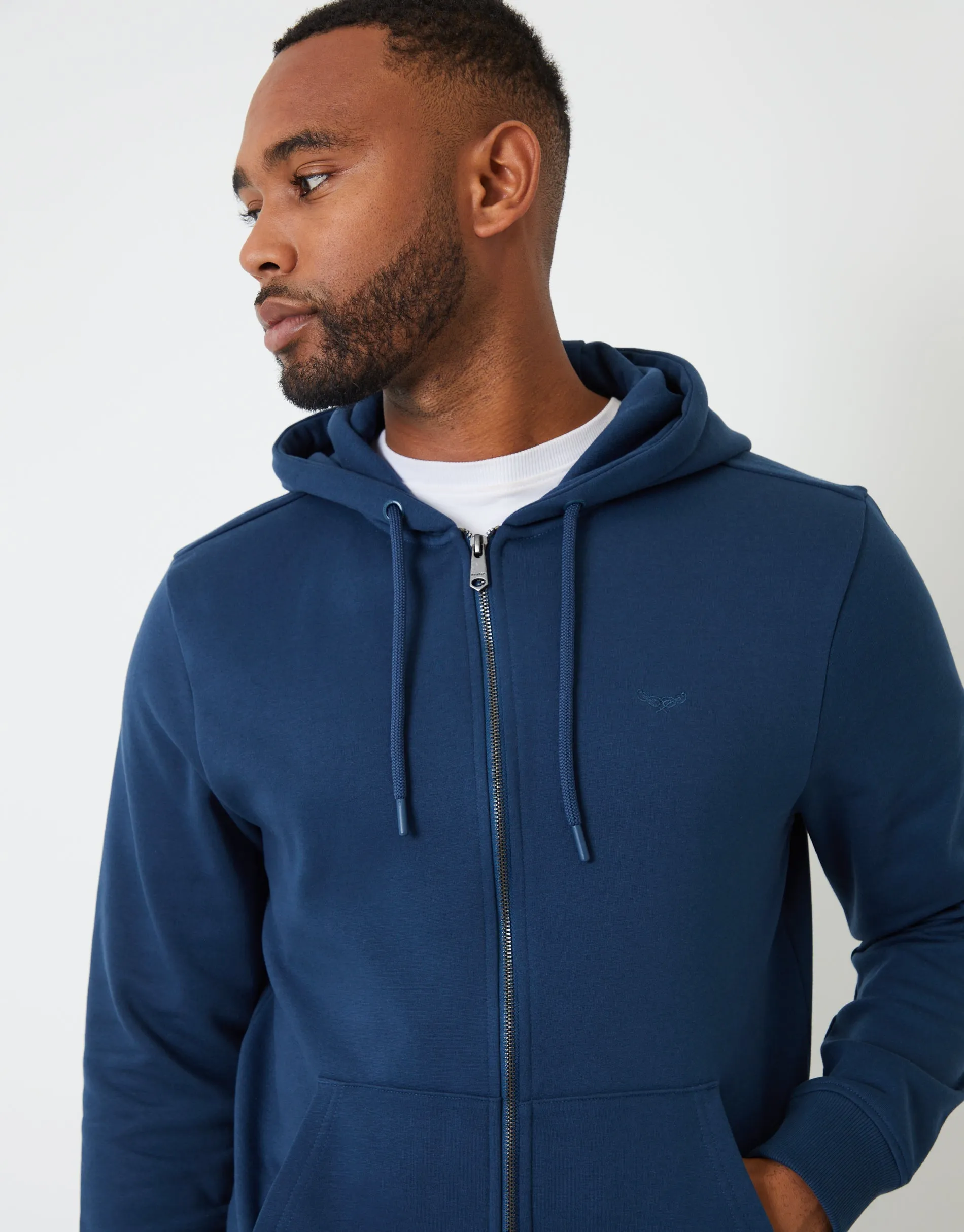 Blue Zip-Through Hoodie sold by Threadbare product image thumbnail 4
