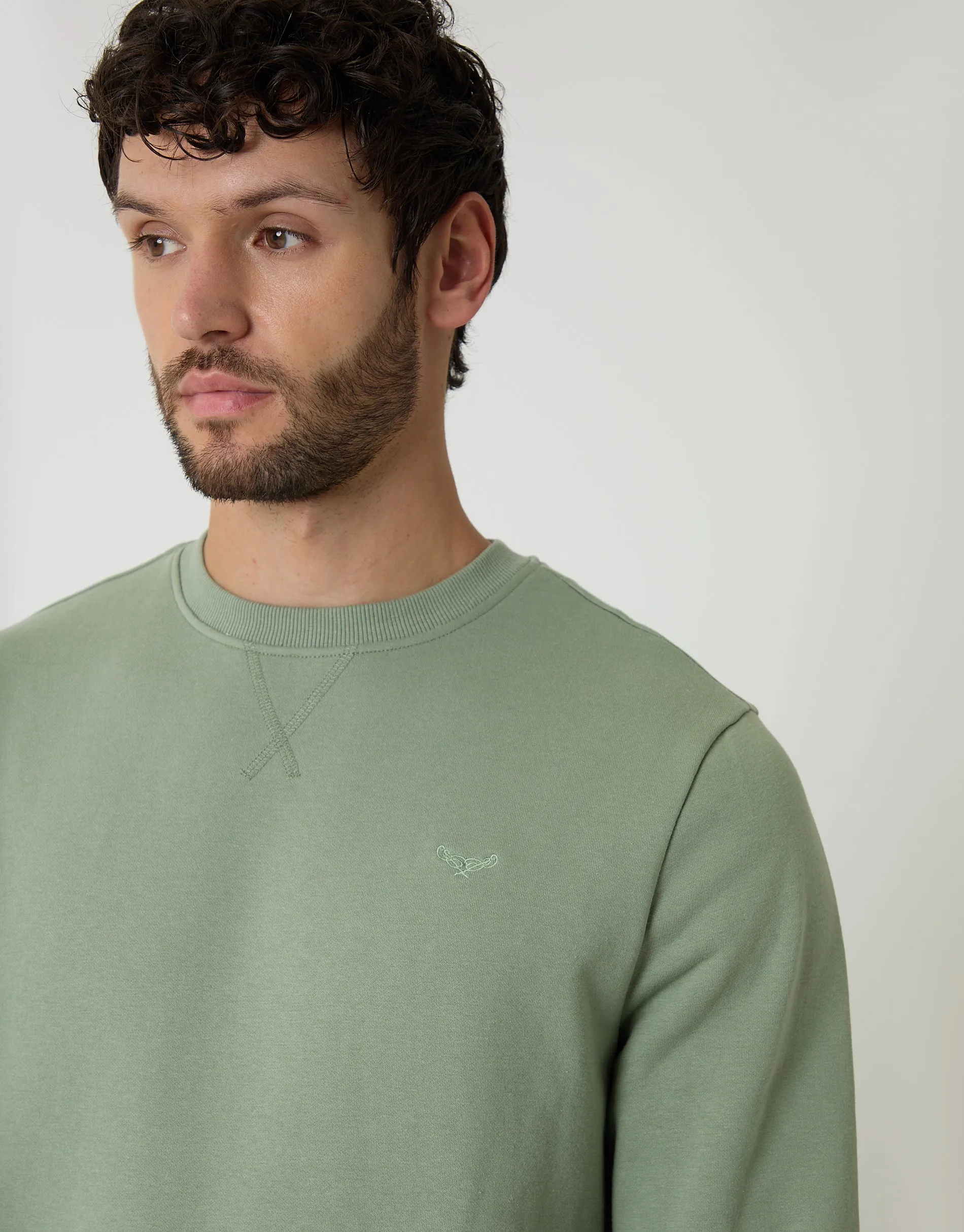 Green Crew Neck Sweatshirt sold by Threadbare product image thumbnail 4