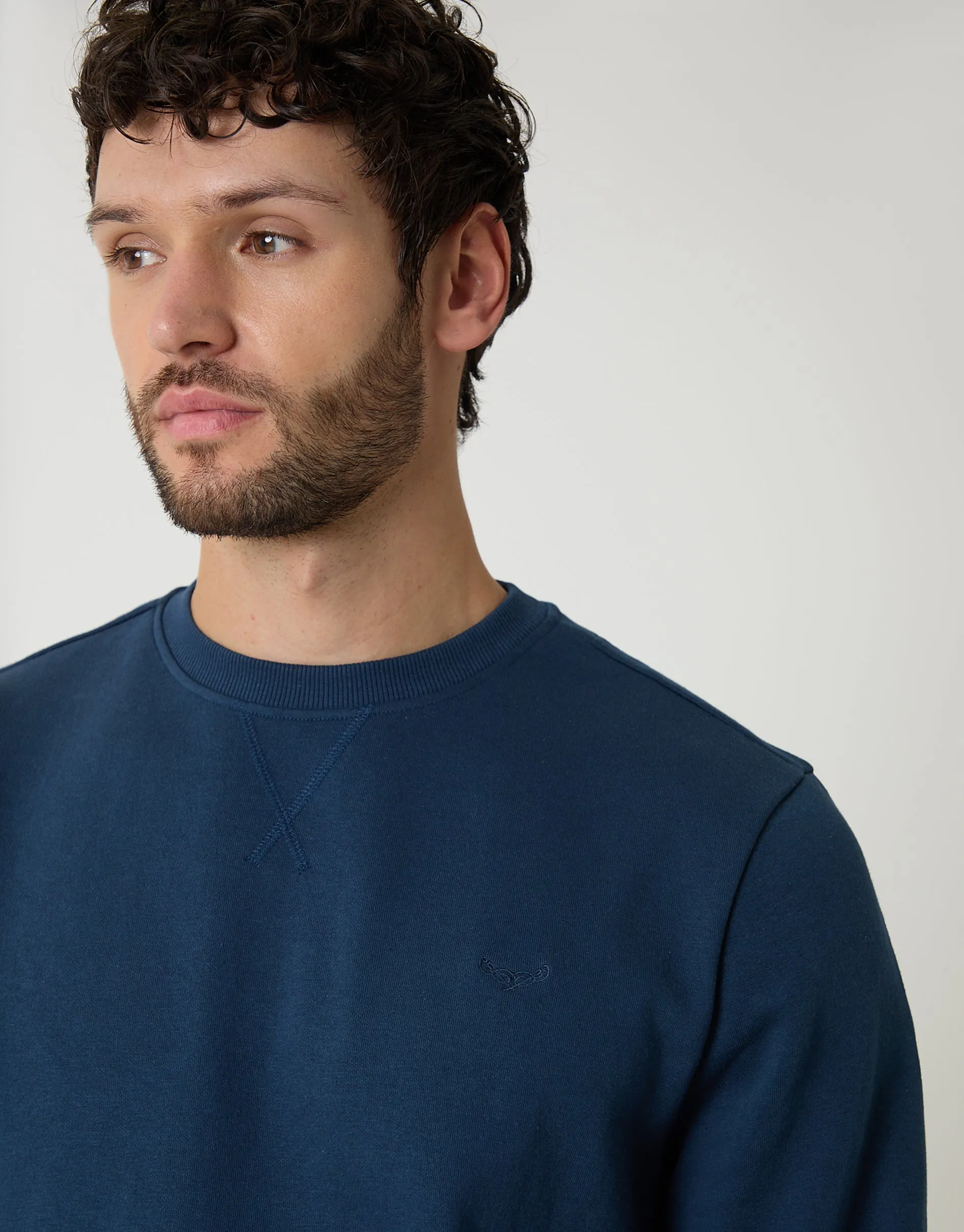 Crew Neck Sweatshirt in Blue sold by Threadbare product image thumbnail 4