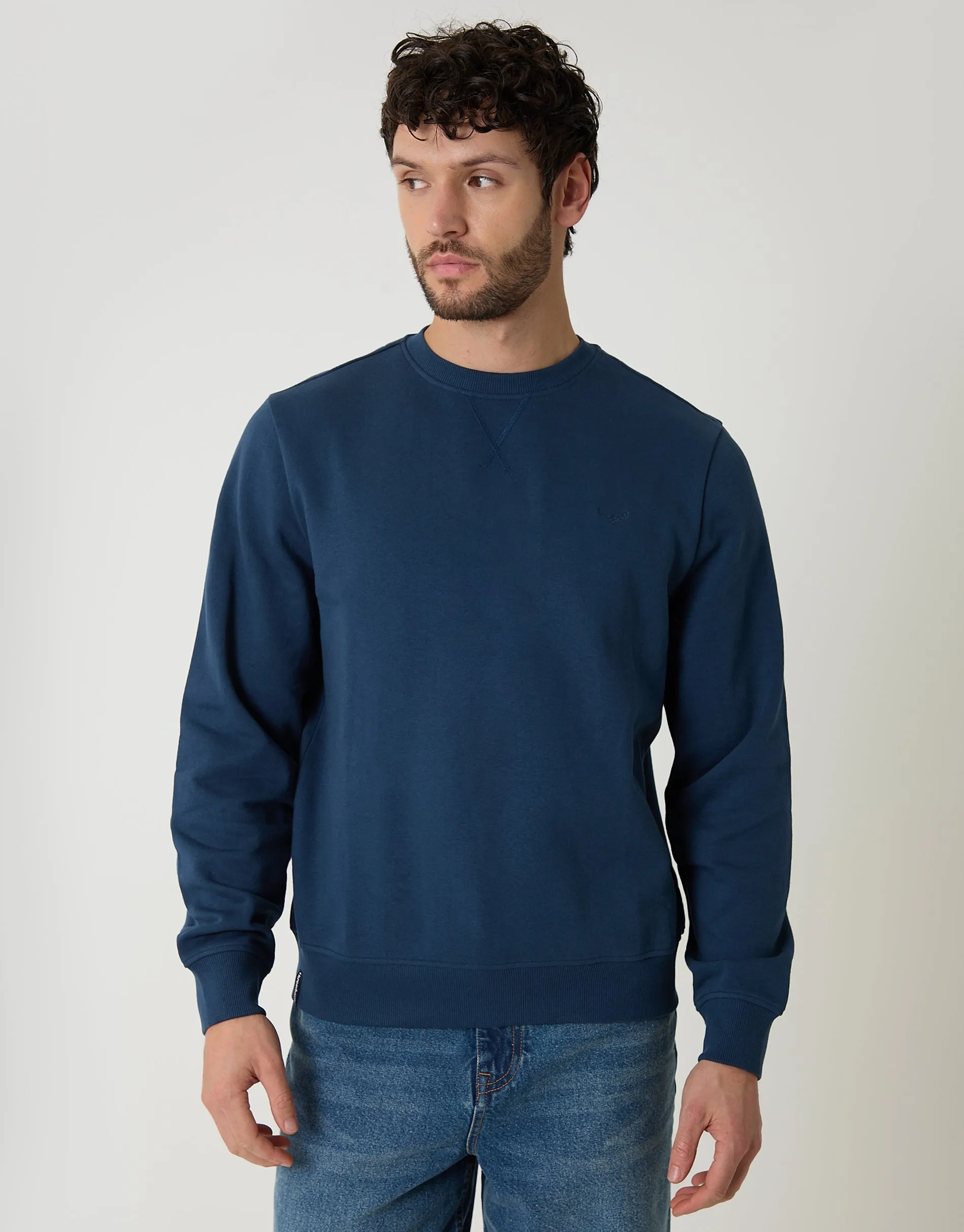 Crew Neck Sweatshirt in Blue sold by Threadbare
