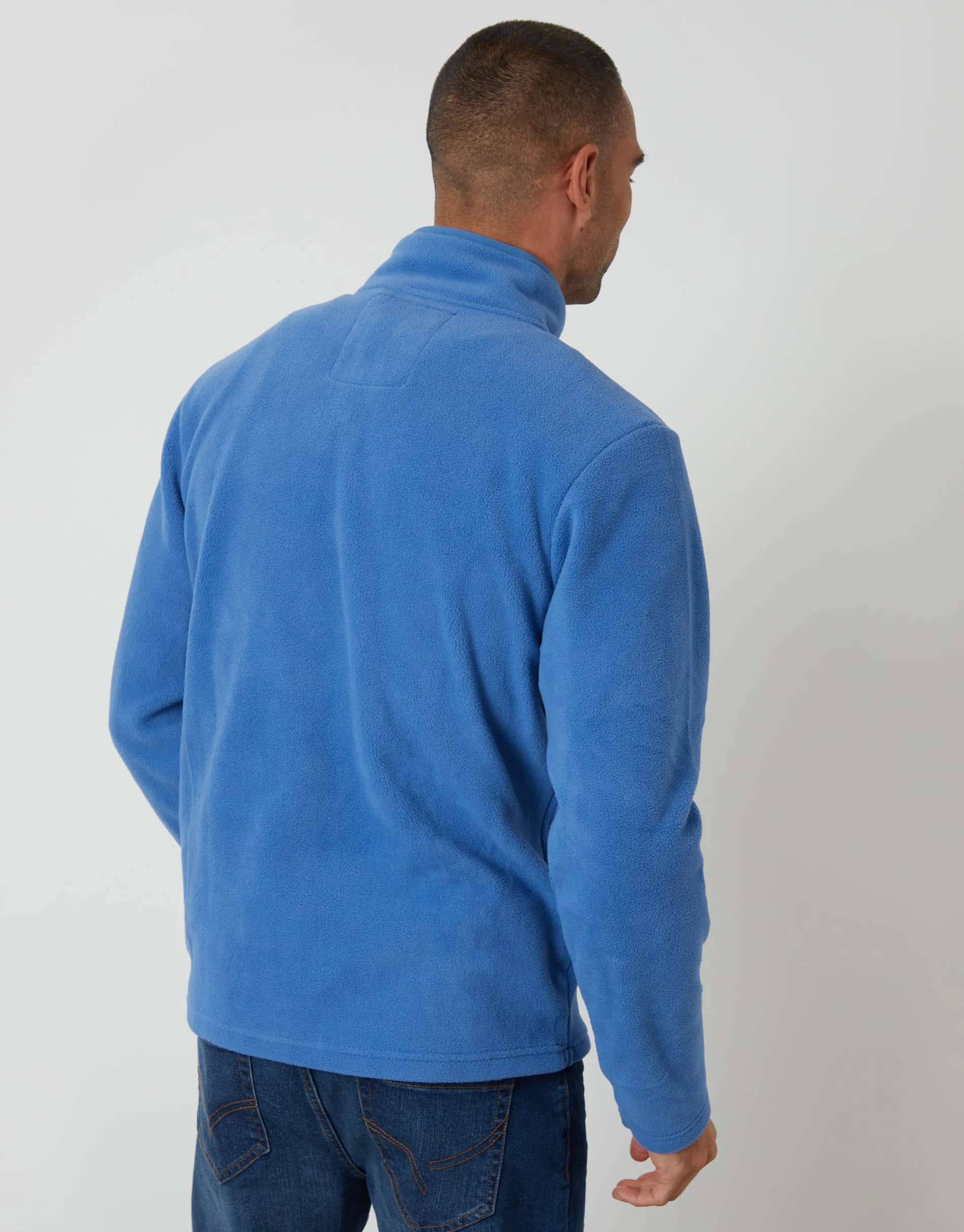 Cobalt Blue Quarter Zip Microfleece Sweatshirt sold by Threadbare product image thumbnail 2