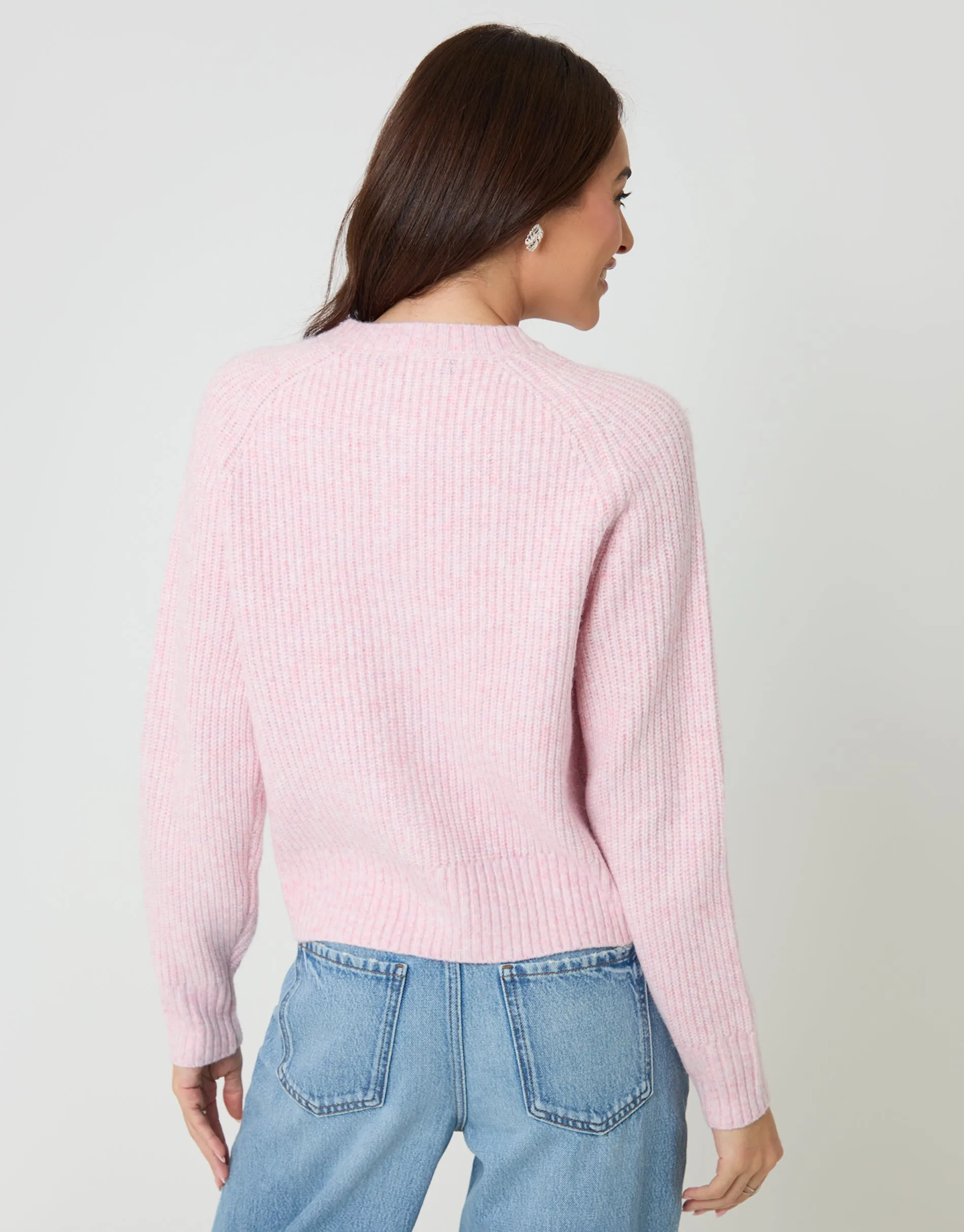 Pink Chunky Knit Button Up Cardigan sold by Threadbare product image thumbnail 2