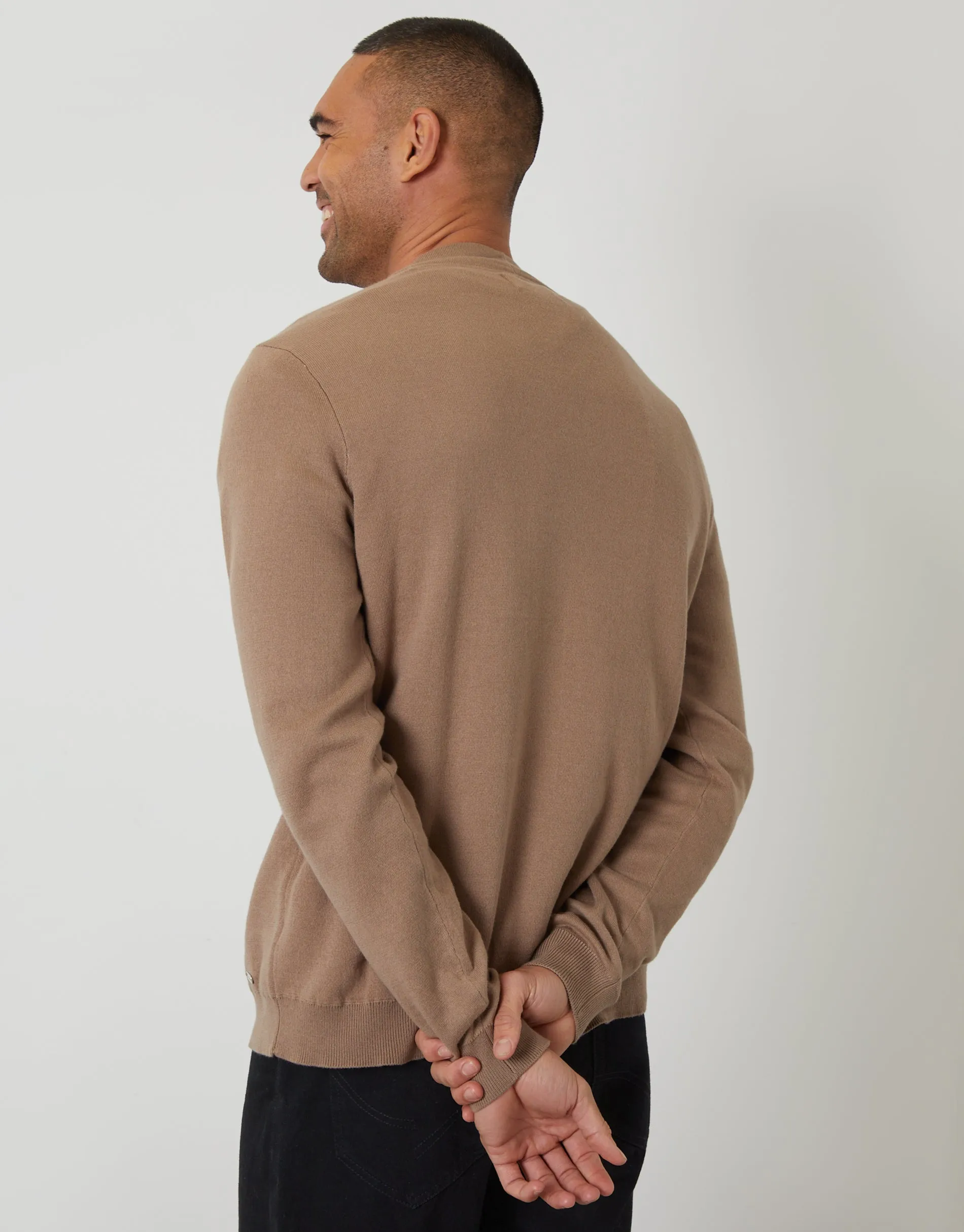 Taupe Button Up Knitted Cardigan sold by Threadbare product image thumbnail 2