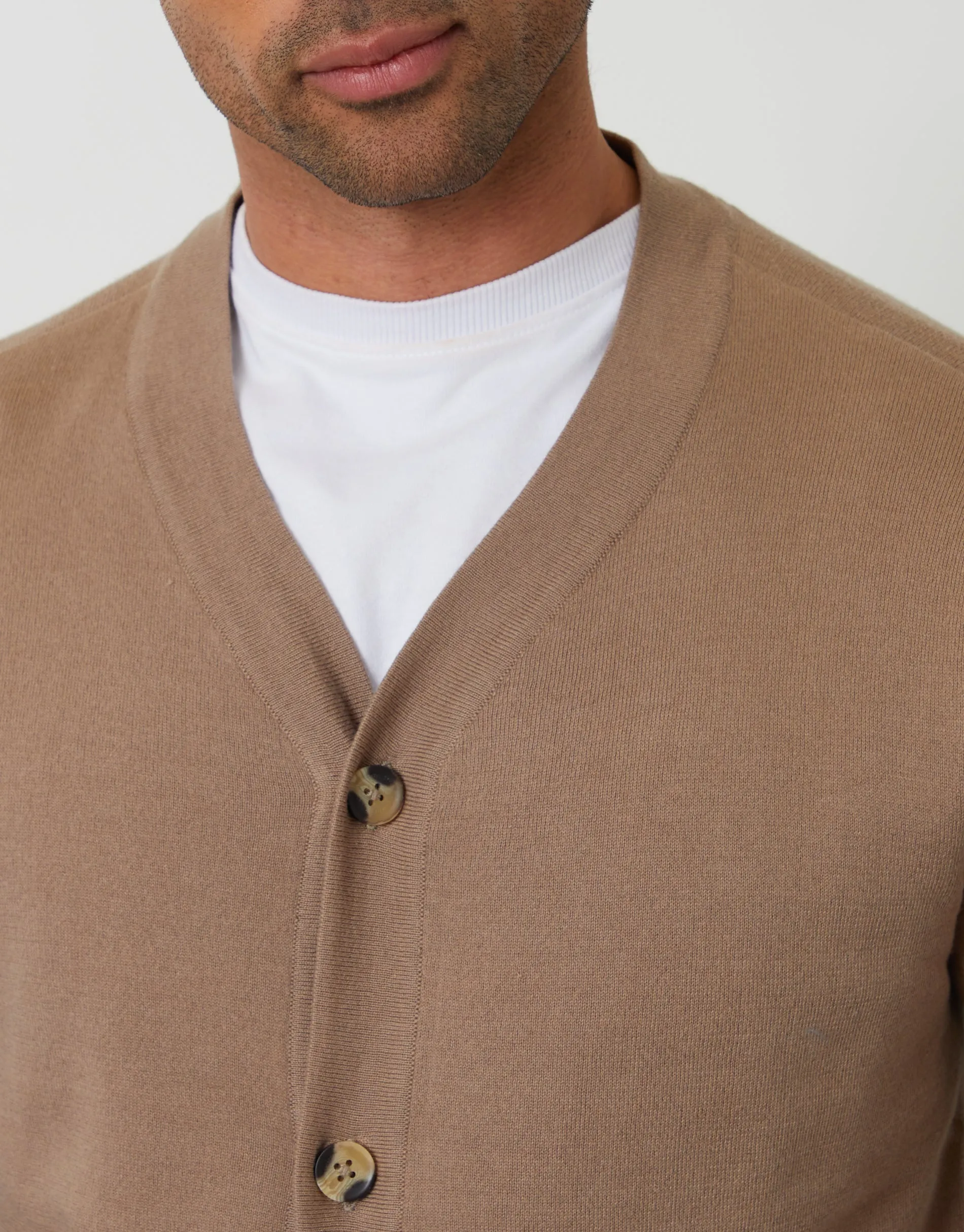 Taupe Button Up Knitted Cardigan sold by Threadbare product image thumbnail 4