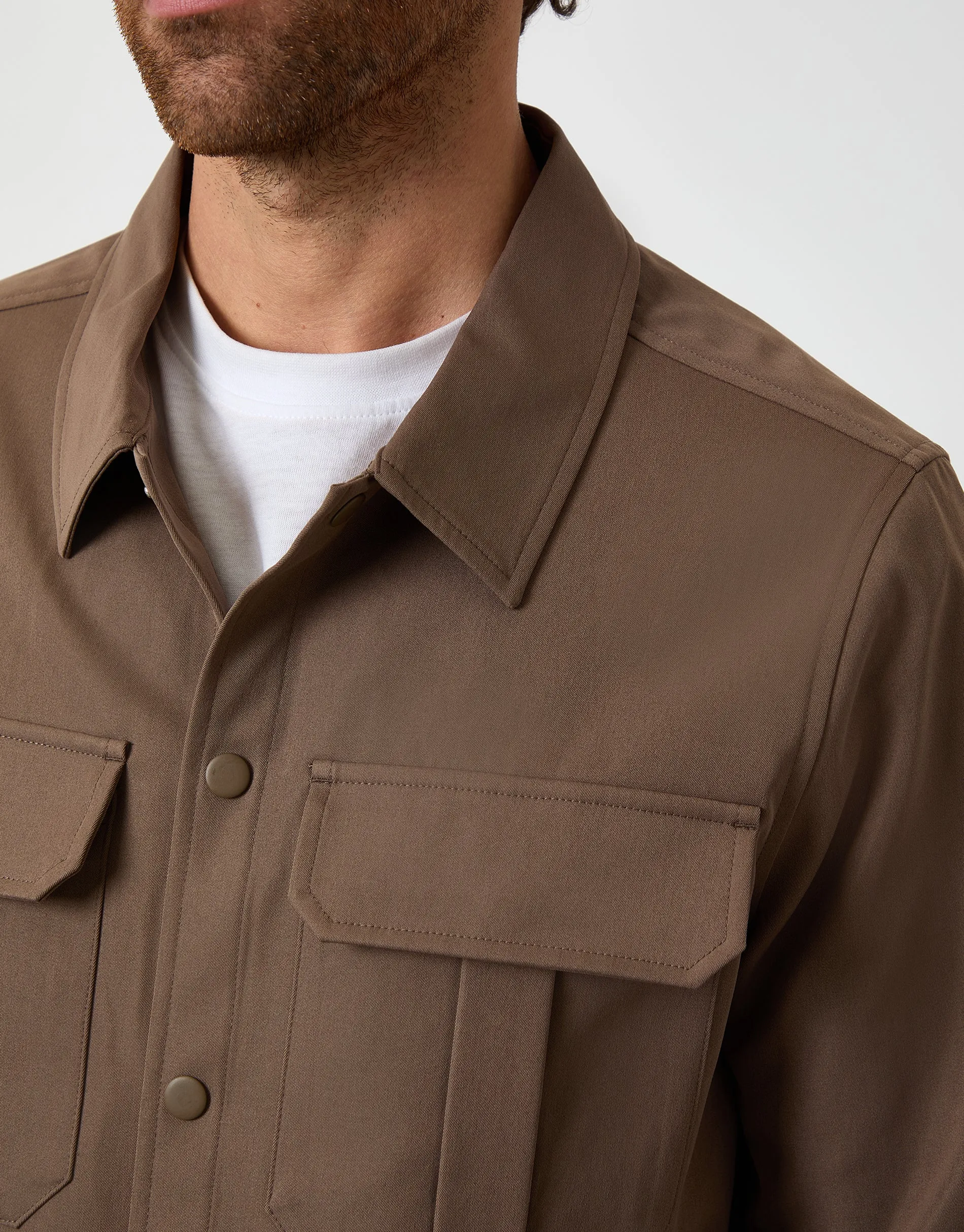Brown Cargo Pocket Shacket sold by Threadbare product image thumbnail 4