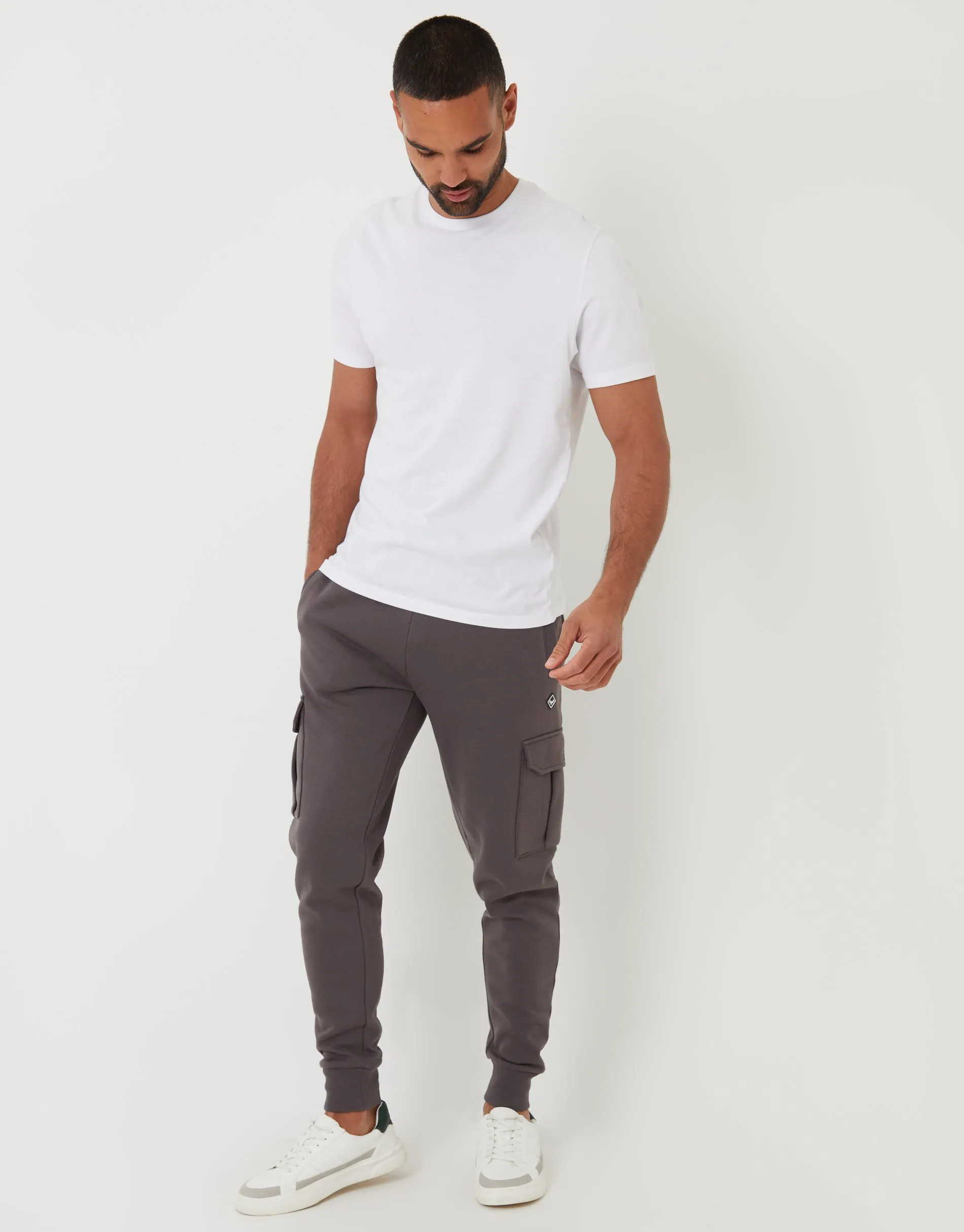 Slate Grey Cargo Style Joggers sold by Threadbare product image thumbnail 3