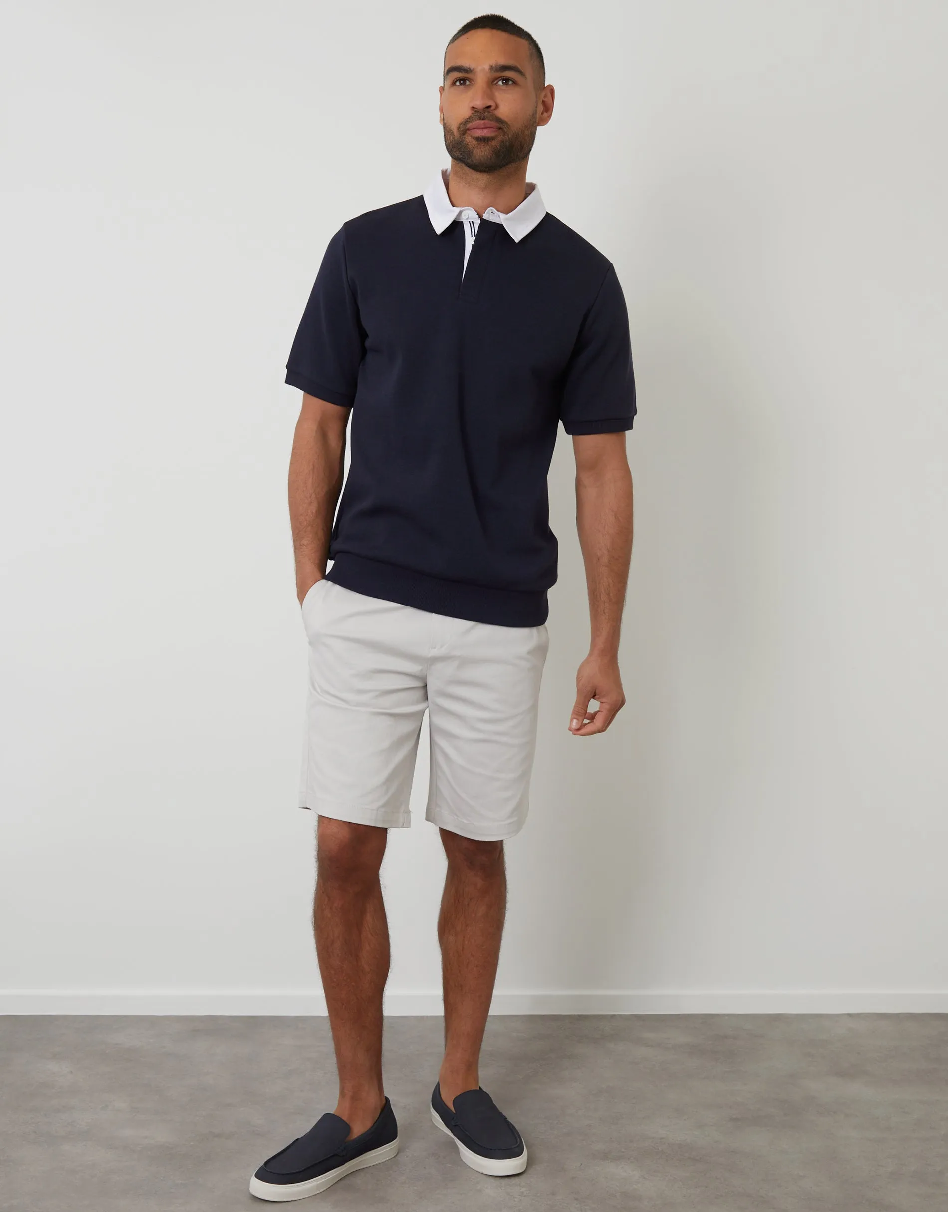 Navy Pique Short Sleeve Polo sold by Threadbare product image thumbnail 3