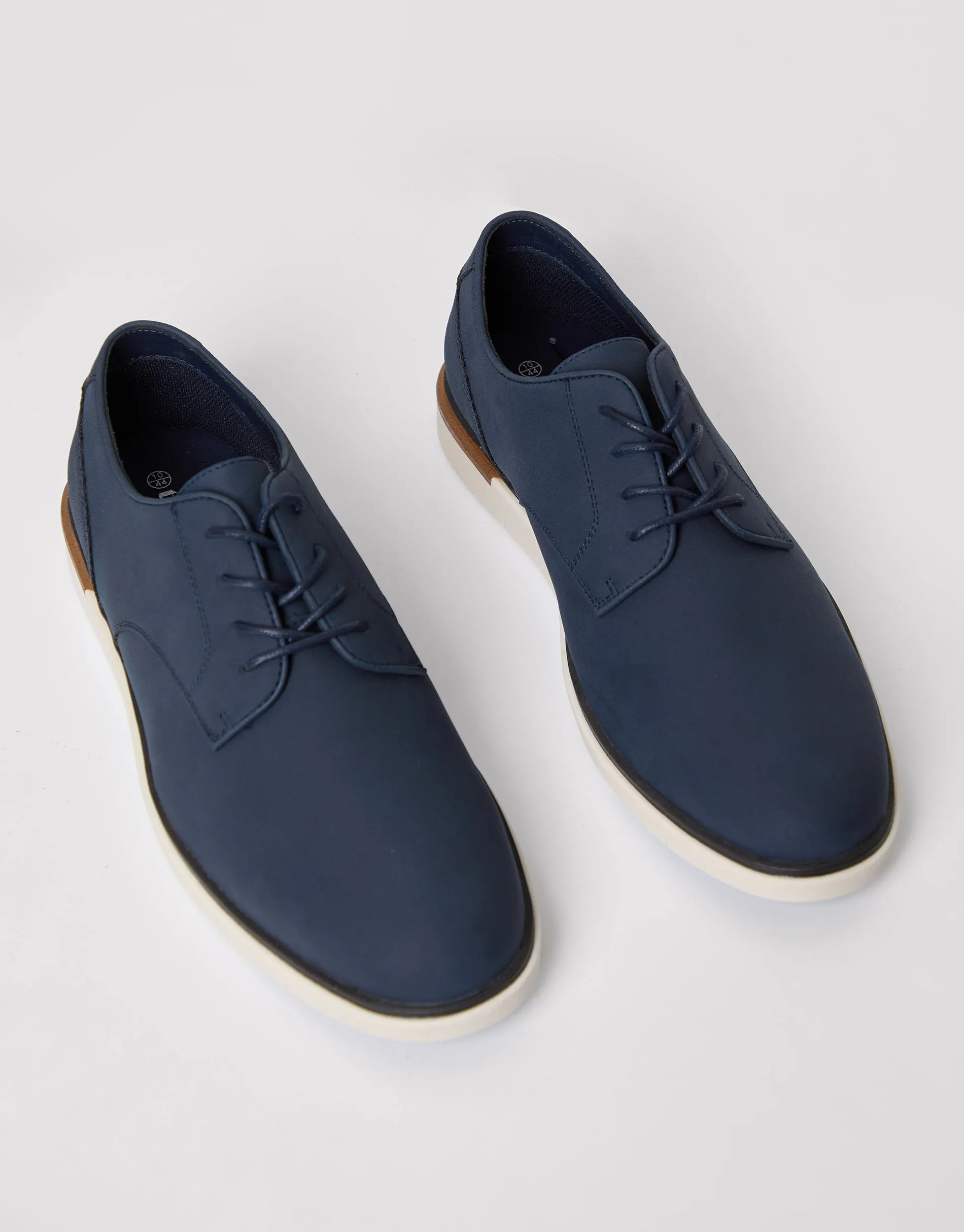 Navy Faux Suede Derby Shoes sold by Threadbare product image thumbnail 2