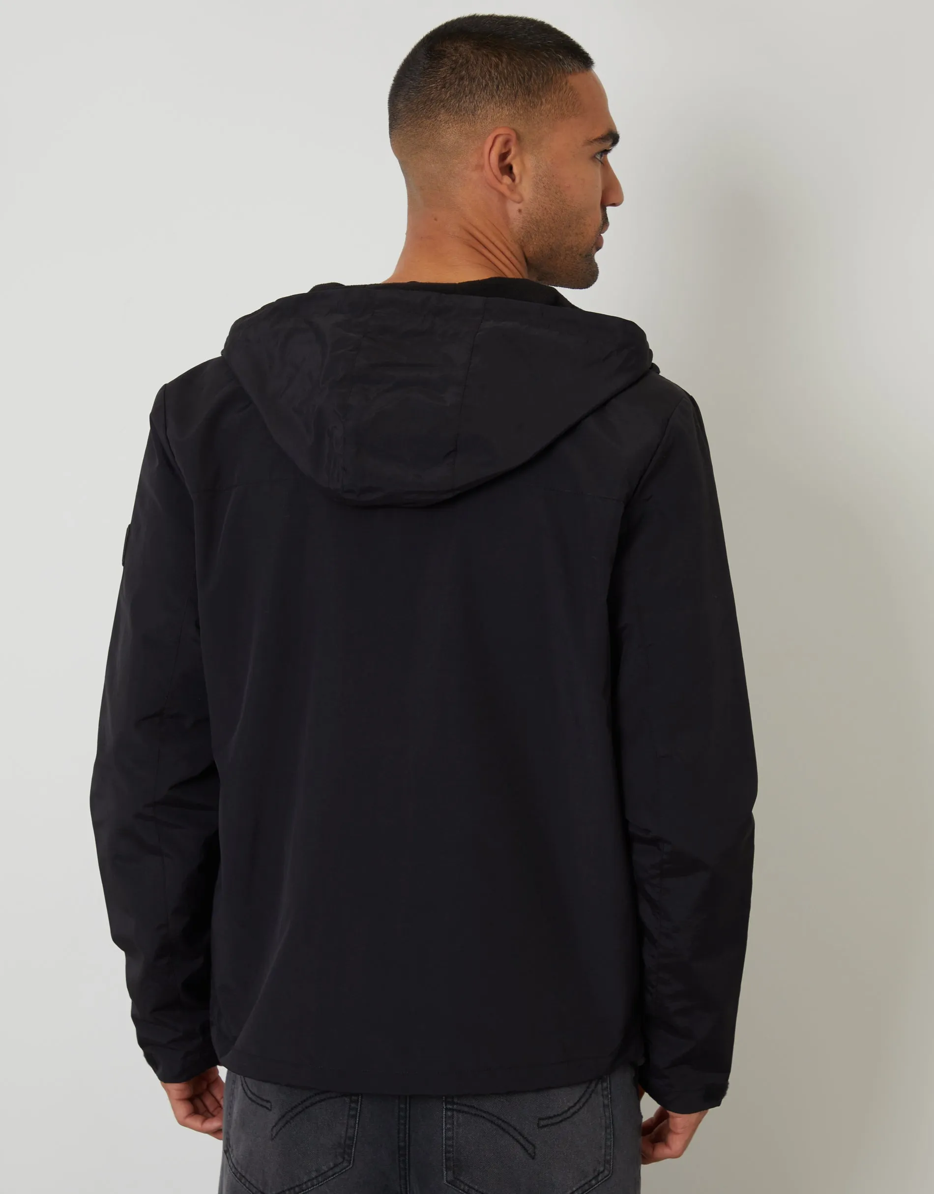 Hooded Utility Coat in Black sold by Threadbare product image thumbnail 2