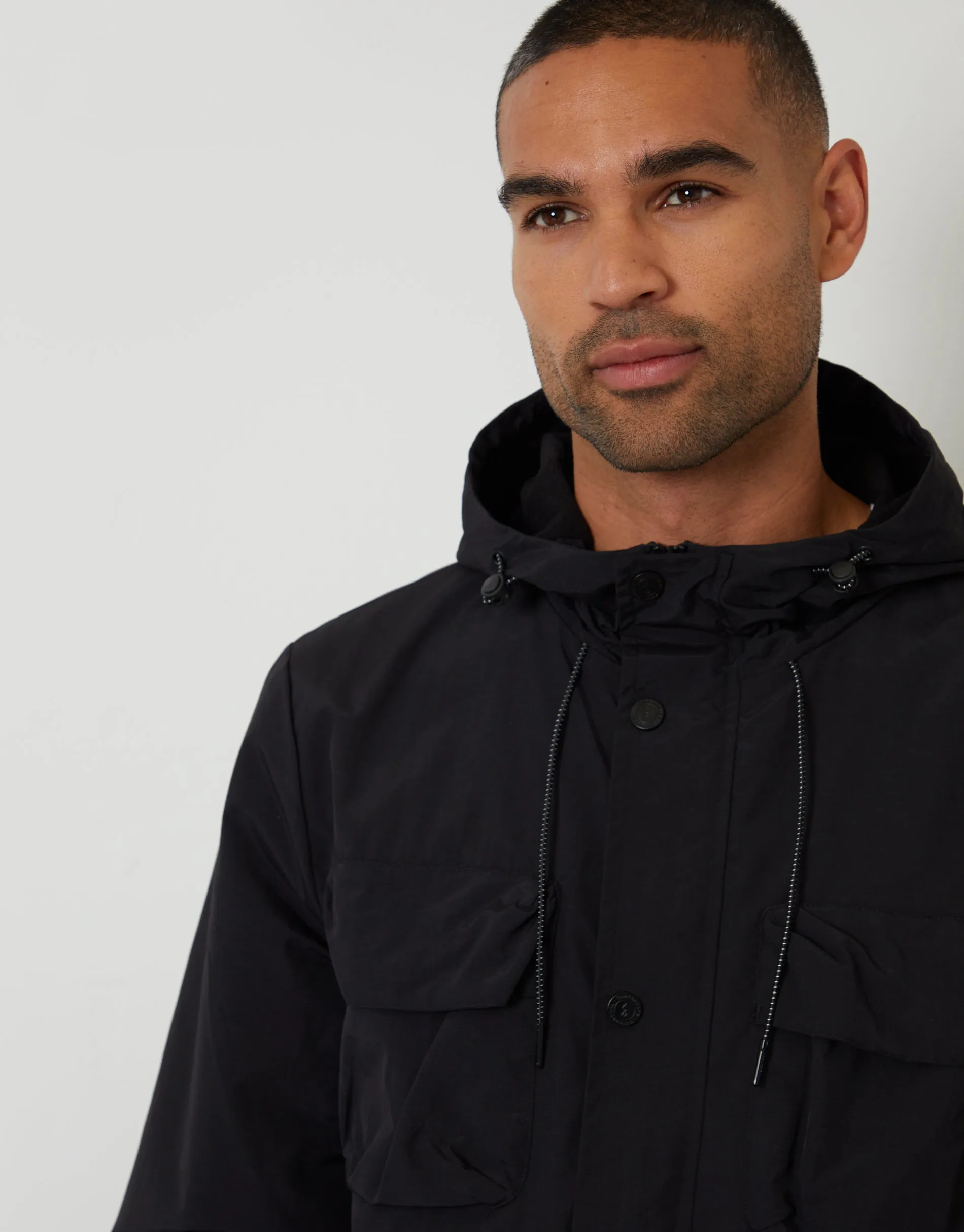 Hooded Utility Coat in Black sold by Threadbare product image thumbnail 4