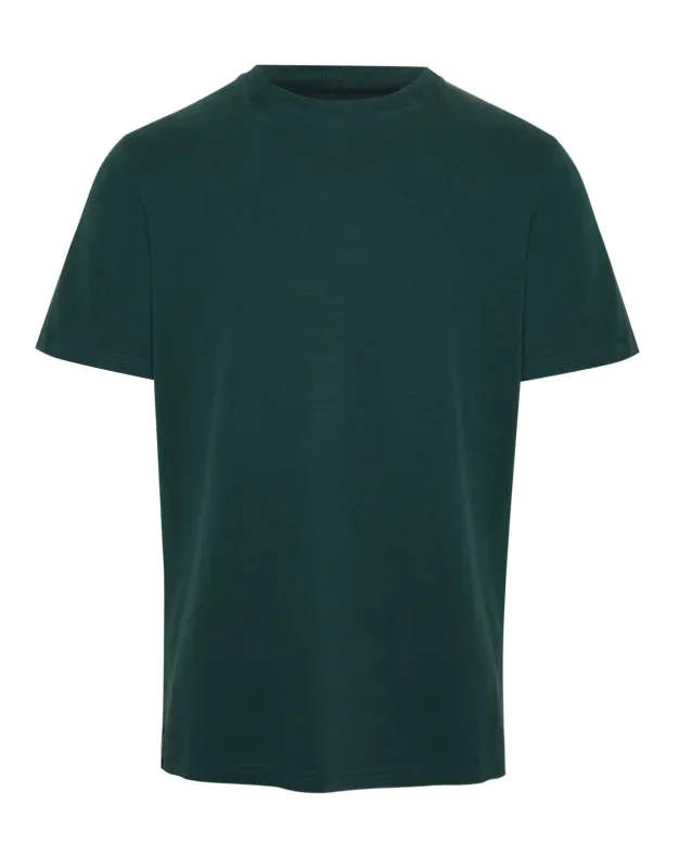 Forest Green Peached Cotton Crew Neck T-Shirt made by Threadbare