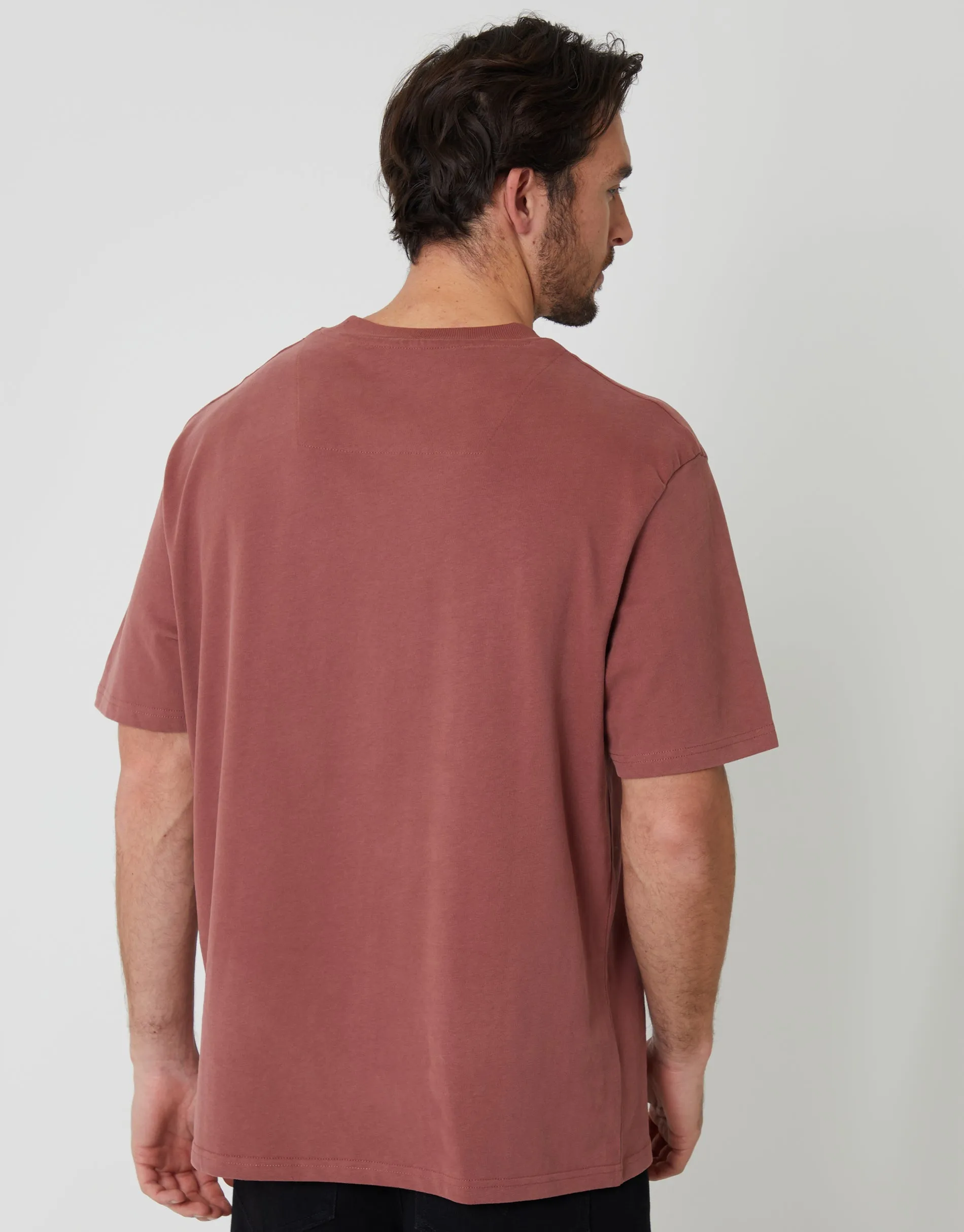 Dusky Pink Relaxed Fit Peached Cotton T-Shirt sold by Threadbare product image thumbnail 2