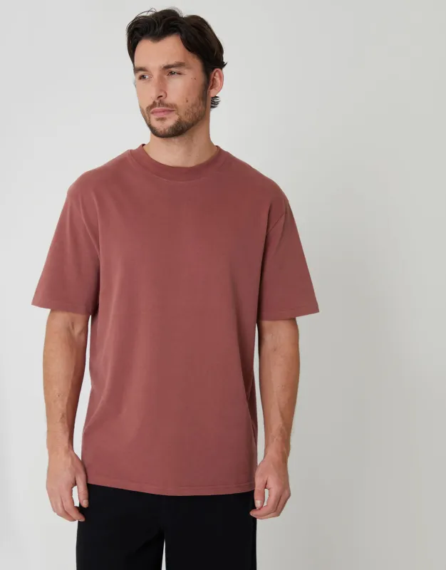Dusky Pink Relaxed Fit Peached Cotton T-Shirt made by Threadbare