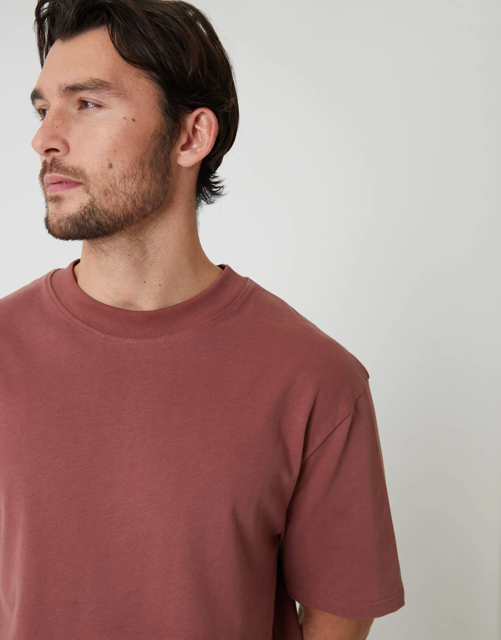 Dusky Pink Relaxed Fit Peached Cotton T-Shirt sold by Threadbare product image thumbnail 4