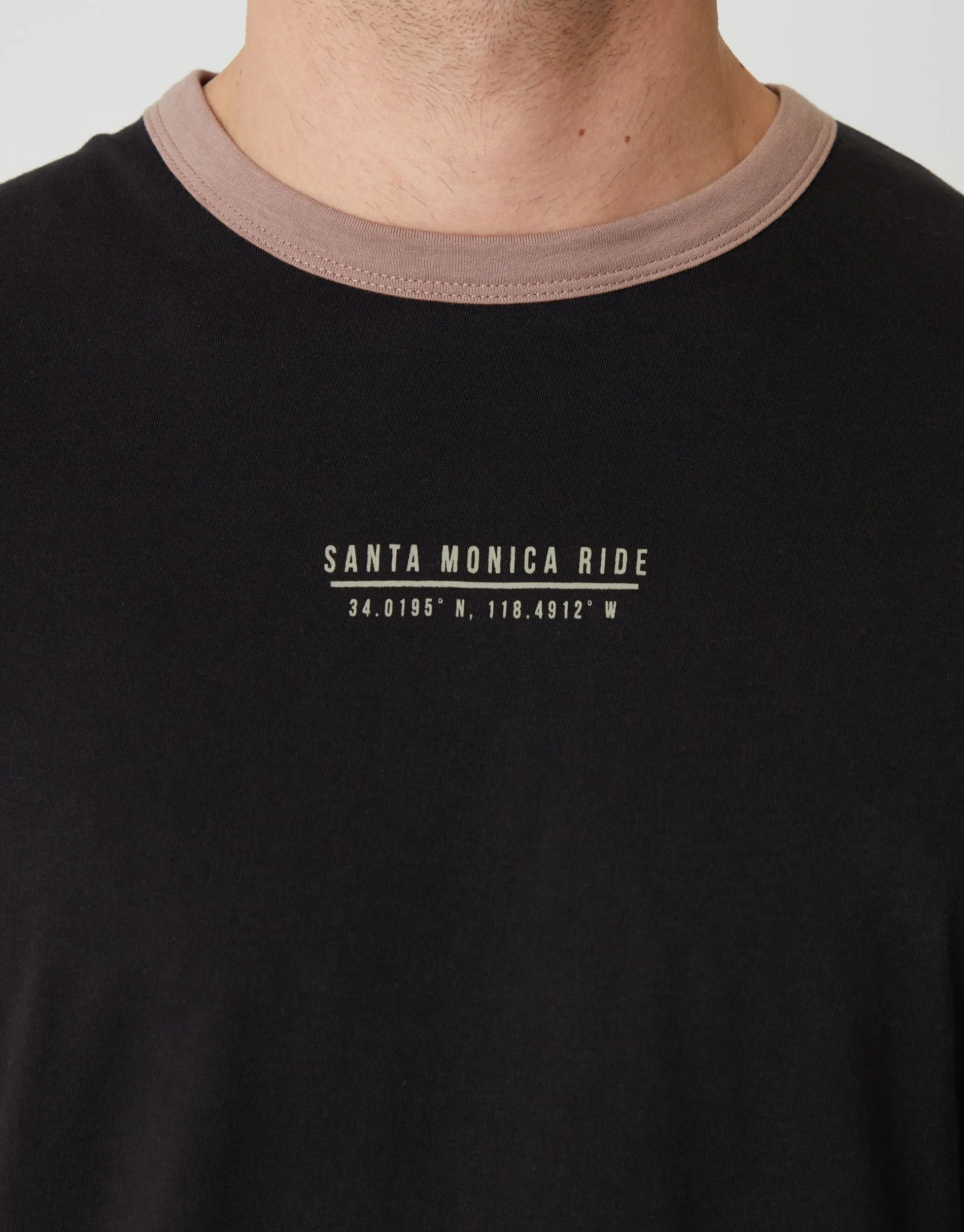 Black California Graphic Cotton Ringer T-Shirt sold by Threadbare product image thumbnail 4