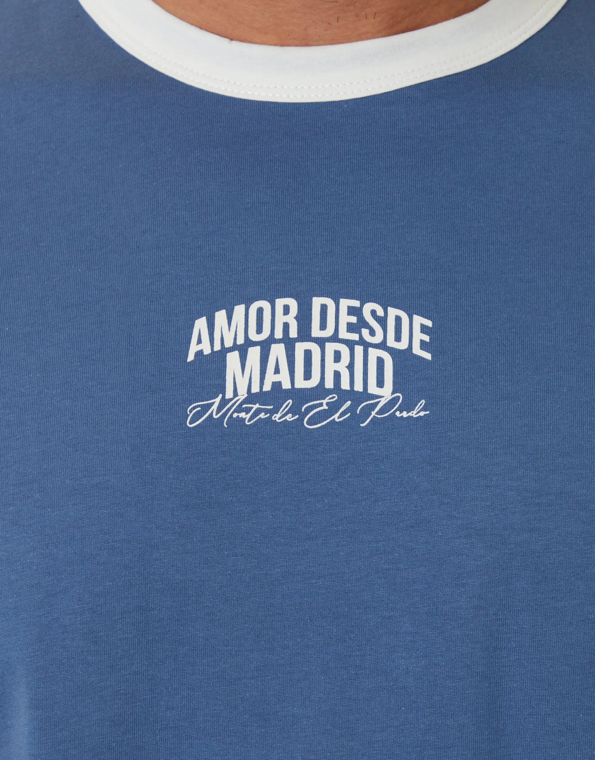 Dark Denim Madrid Graphic Cotton Ringer T-Shirt sold by Threadbare product image thumbnail 5